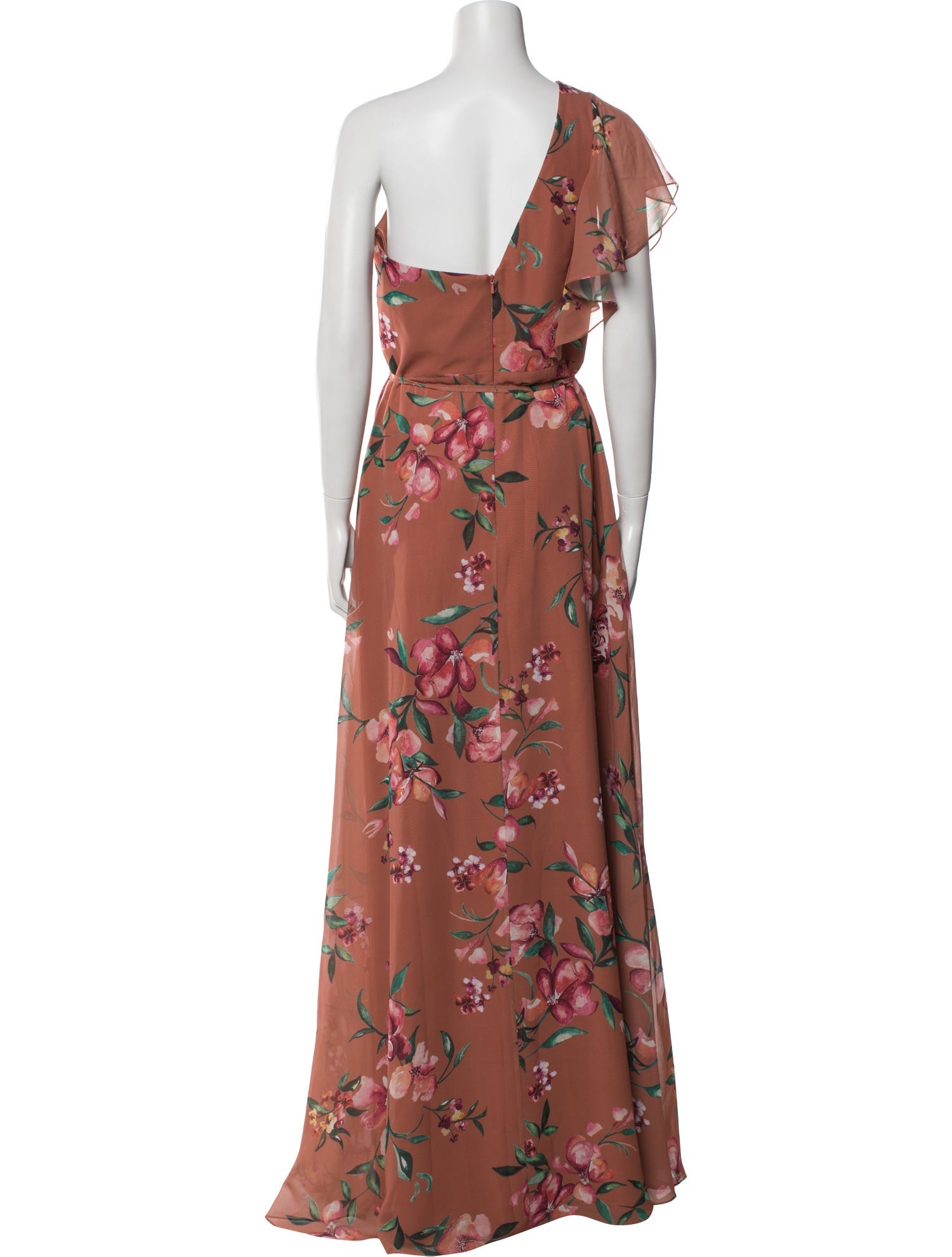 strapless open back dress Vibrant Fuchsia Pink Mixed Print Dress main image 0