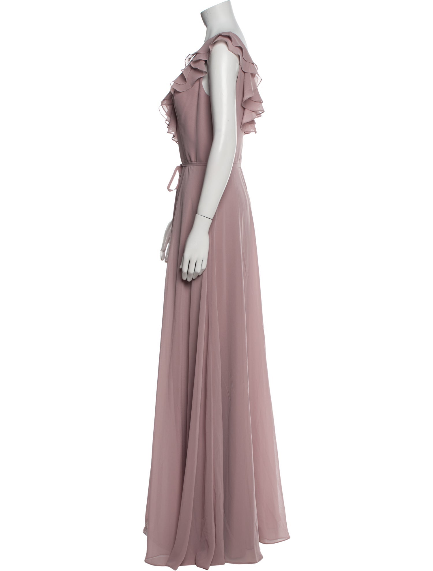 Marchesa Notte V-Neck Long Dress - Pink Dresses, Clothing - WMH36943 | The  RealReal