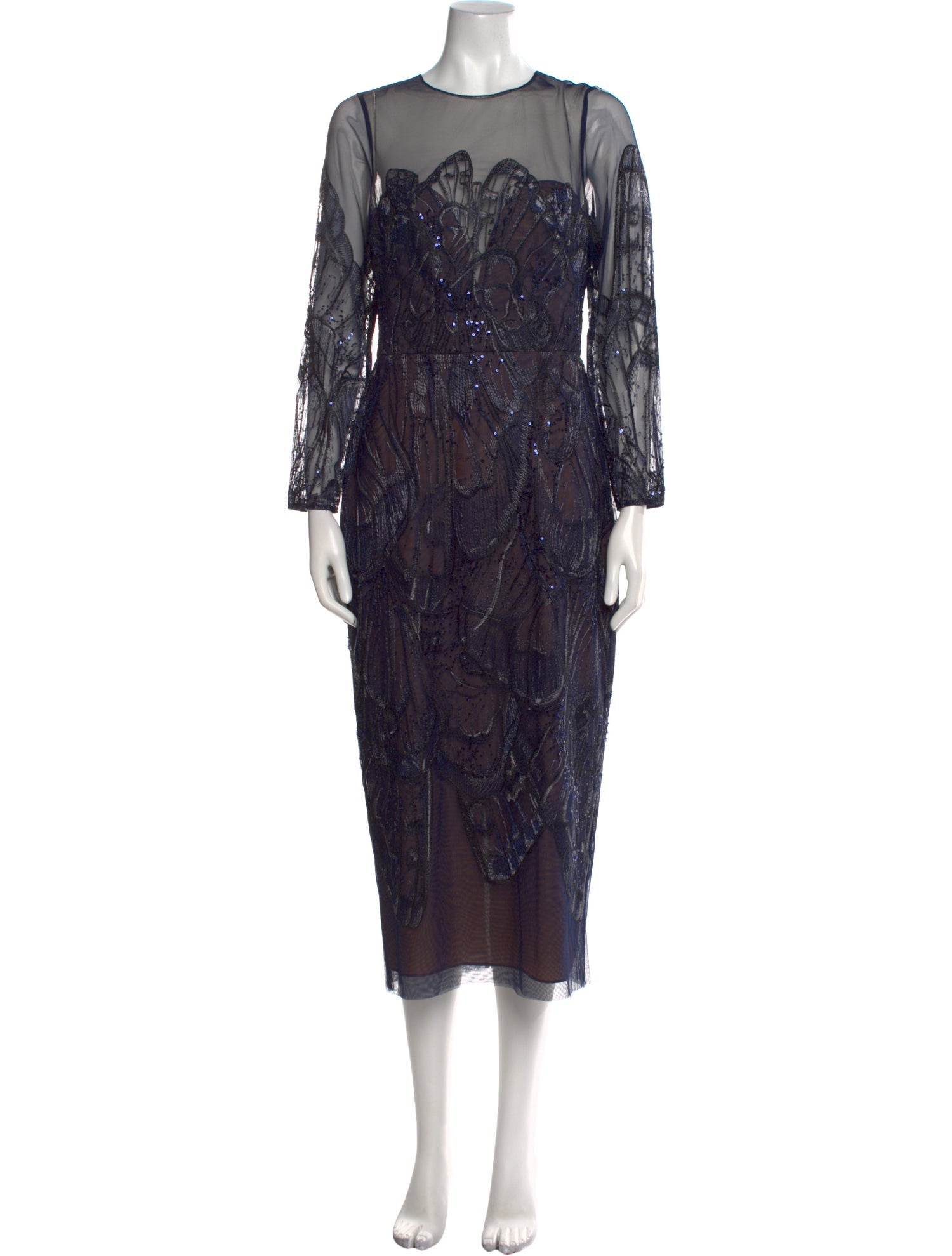 Marchesa Notte Lace Pattern Long Dress w/ Tags