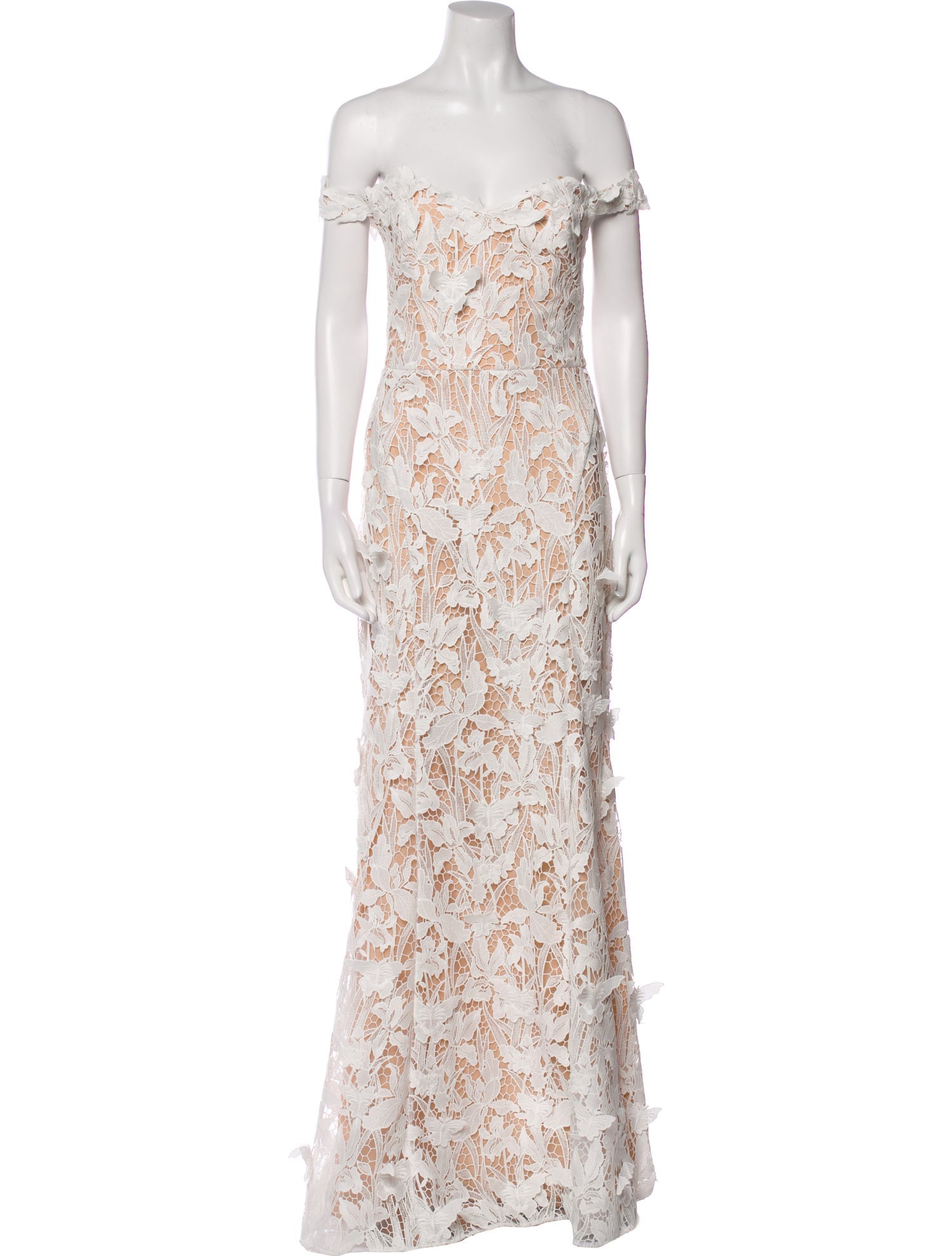 Marchesa Notte Lace Pattern Long Dress w/ Tags