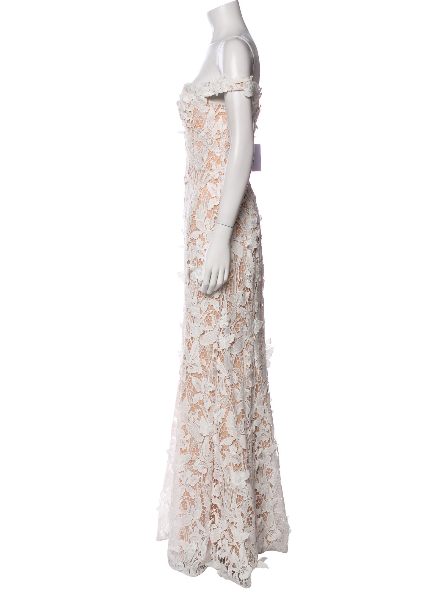 Marchesa Notte Lace Pattern Long Dress w/ Tags