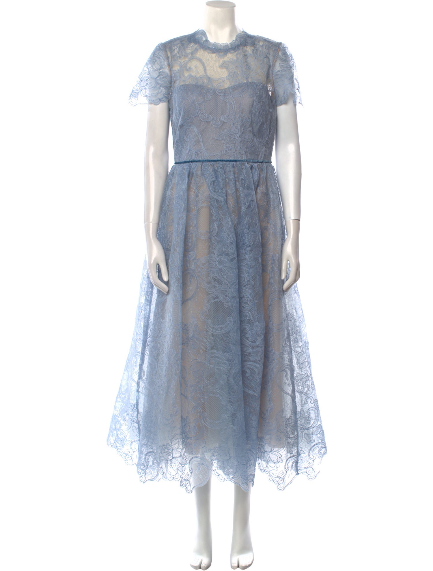 Marchesa Notte Lace Pattern Long Dress