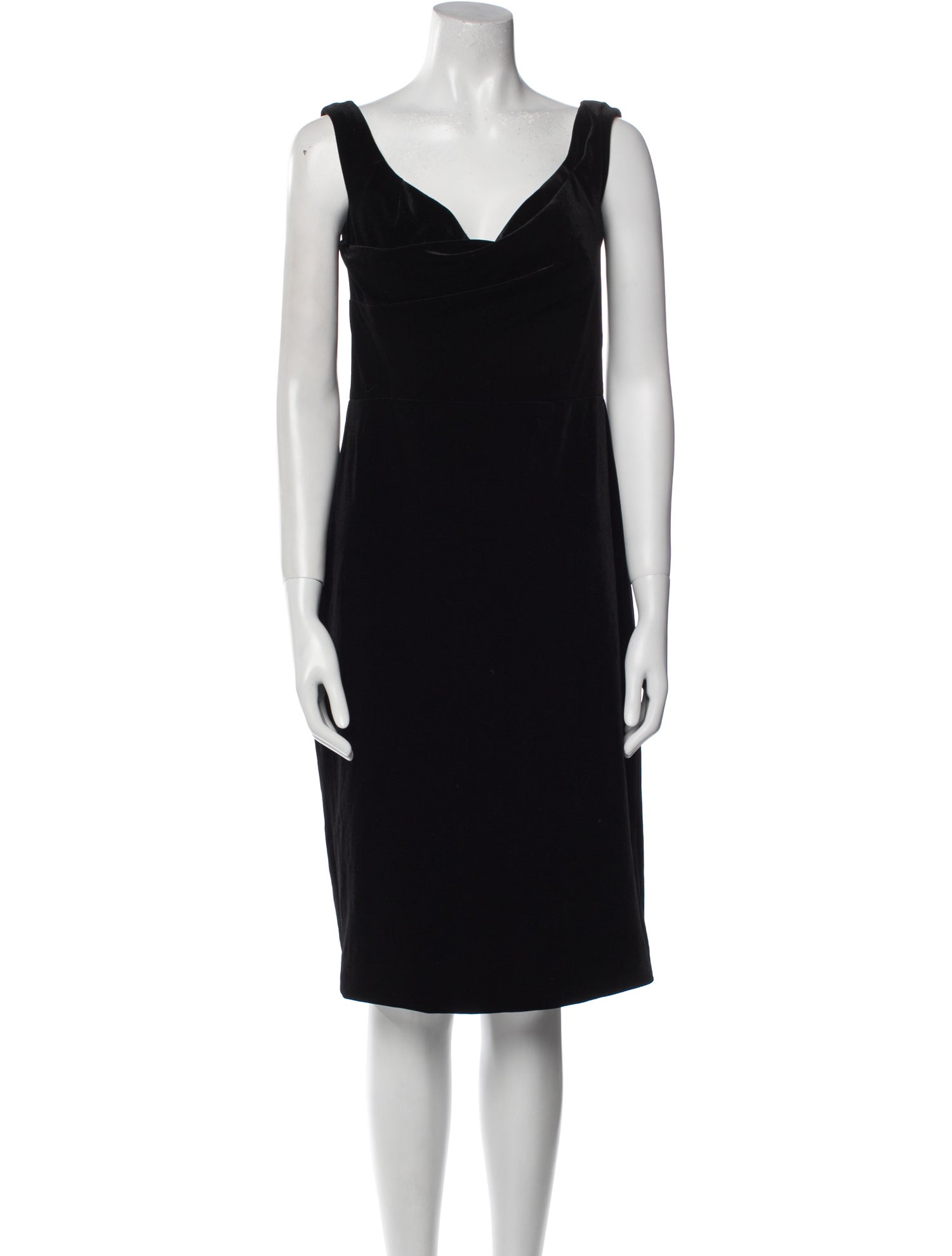 Marchesa Notte Cowl Neck Knee-Length Dress