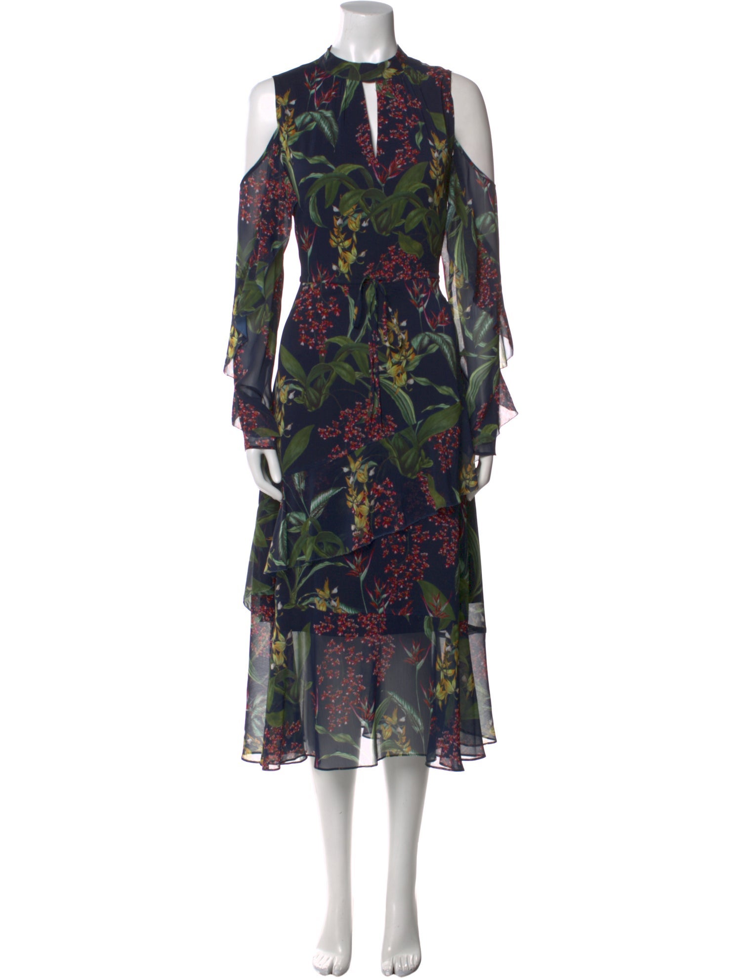 Marchesa Notte Floral Print Mini Dress