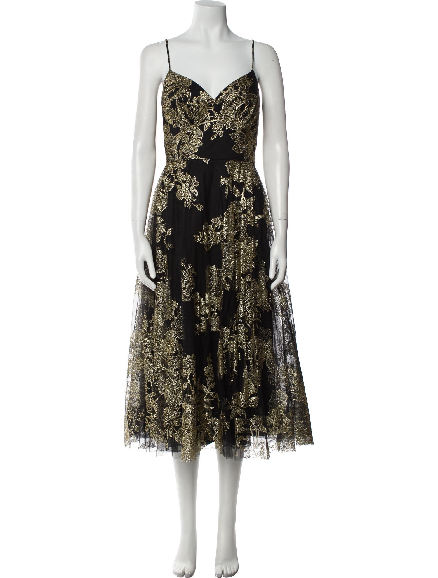 Marchesa Notte Lace Pattern Midi Length Dress w/ Tags