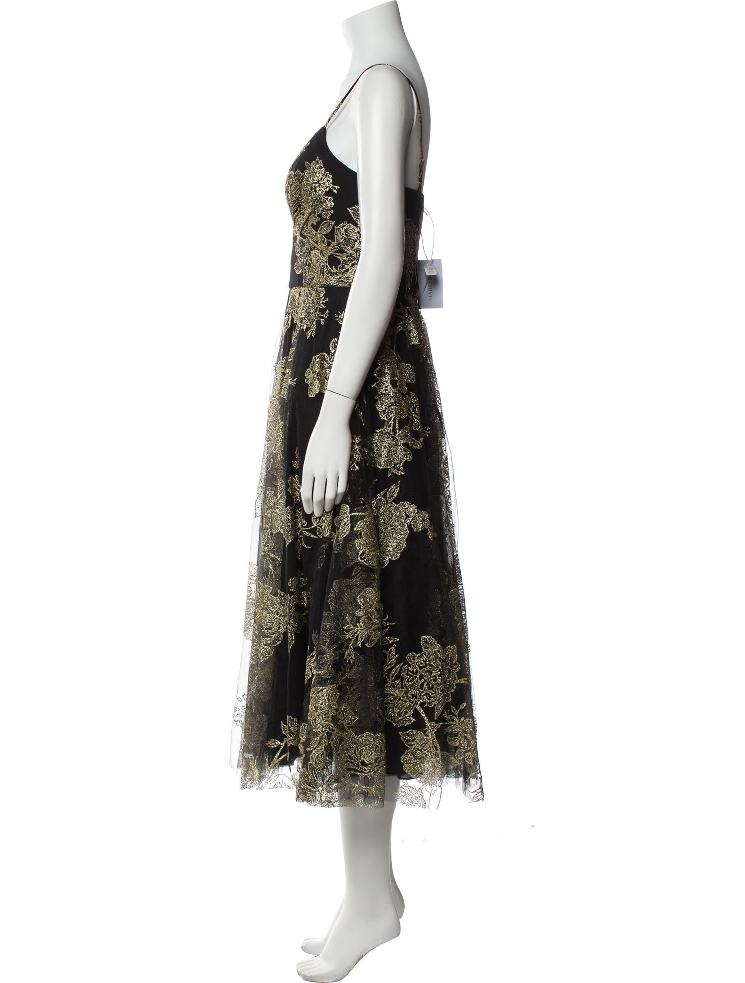 Marchesa Notte Lace Pattern Midi Length Dress w/ Tags