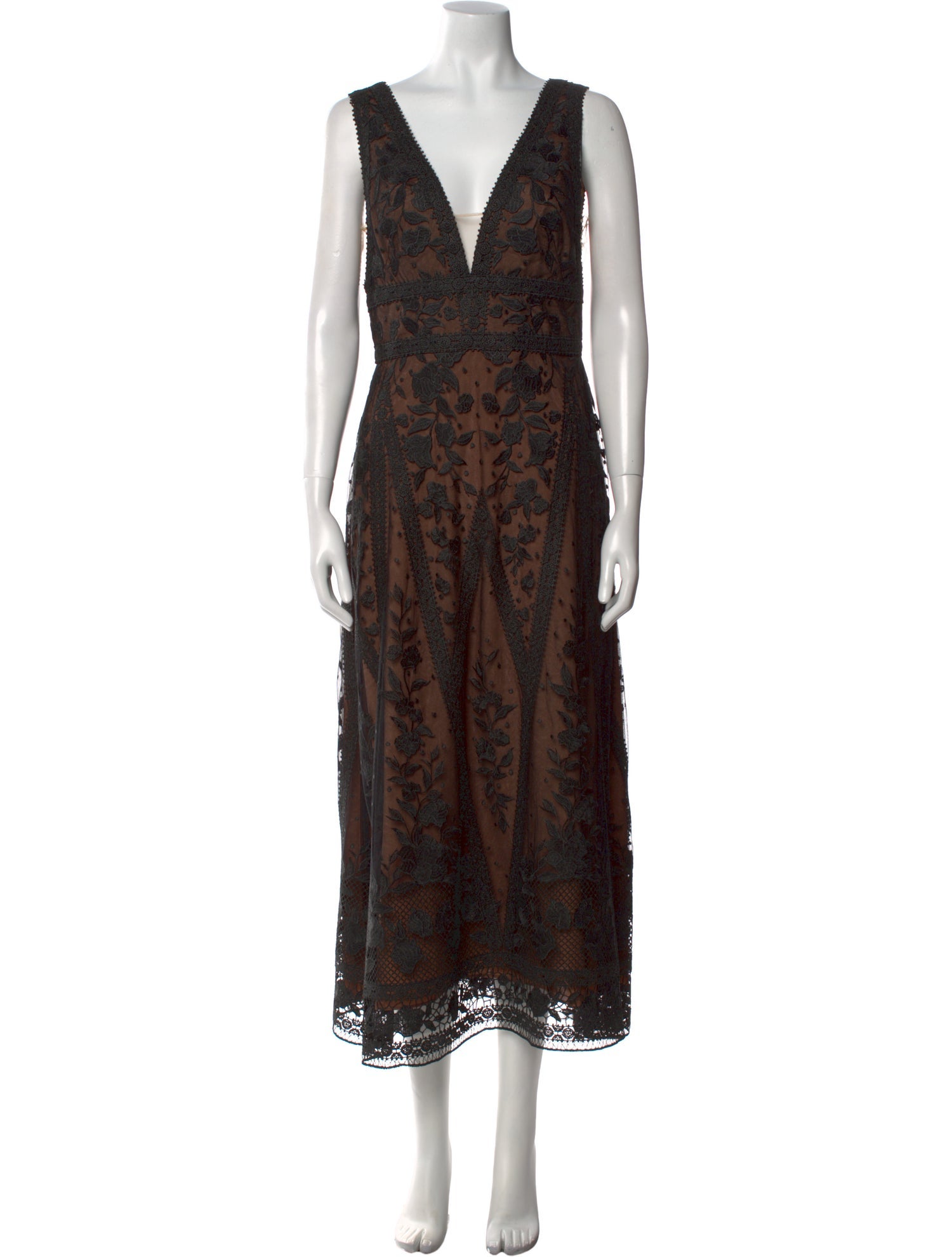 Marchesa Notte Lace Pattern Long Dress w/ Tags