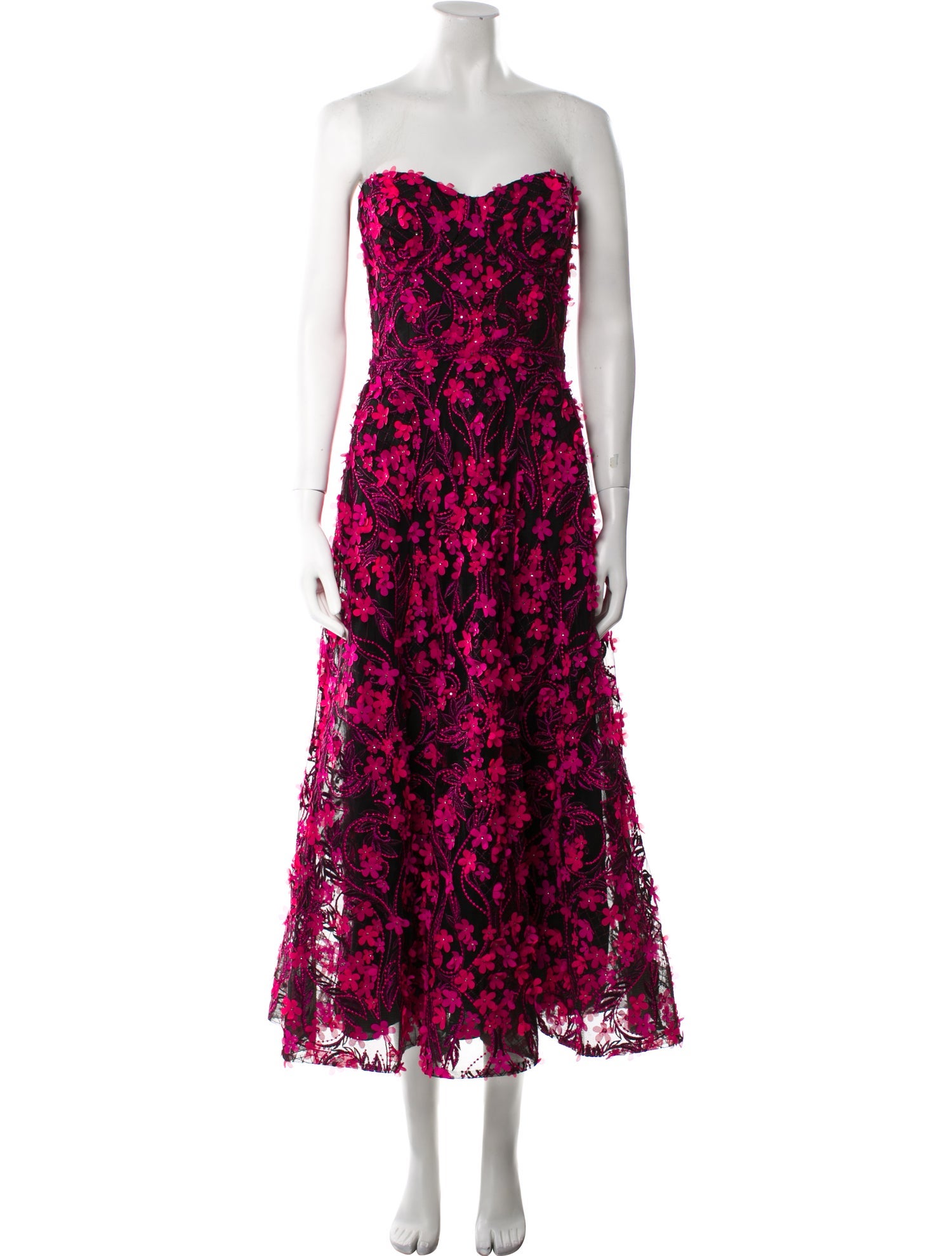 Marchesa Notte Nylon Midi Length Dress