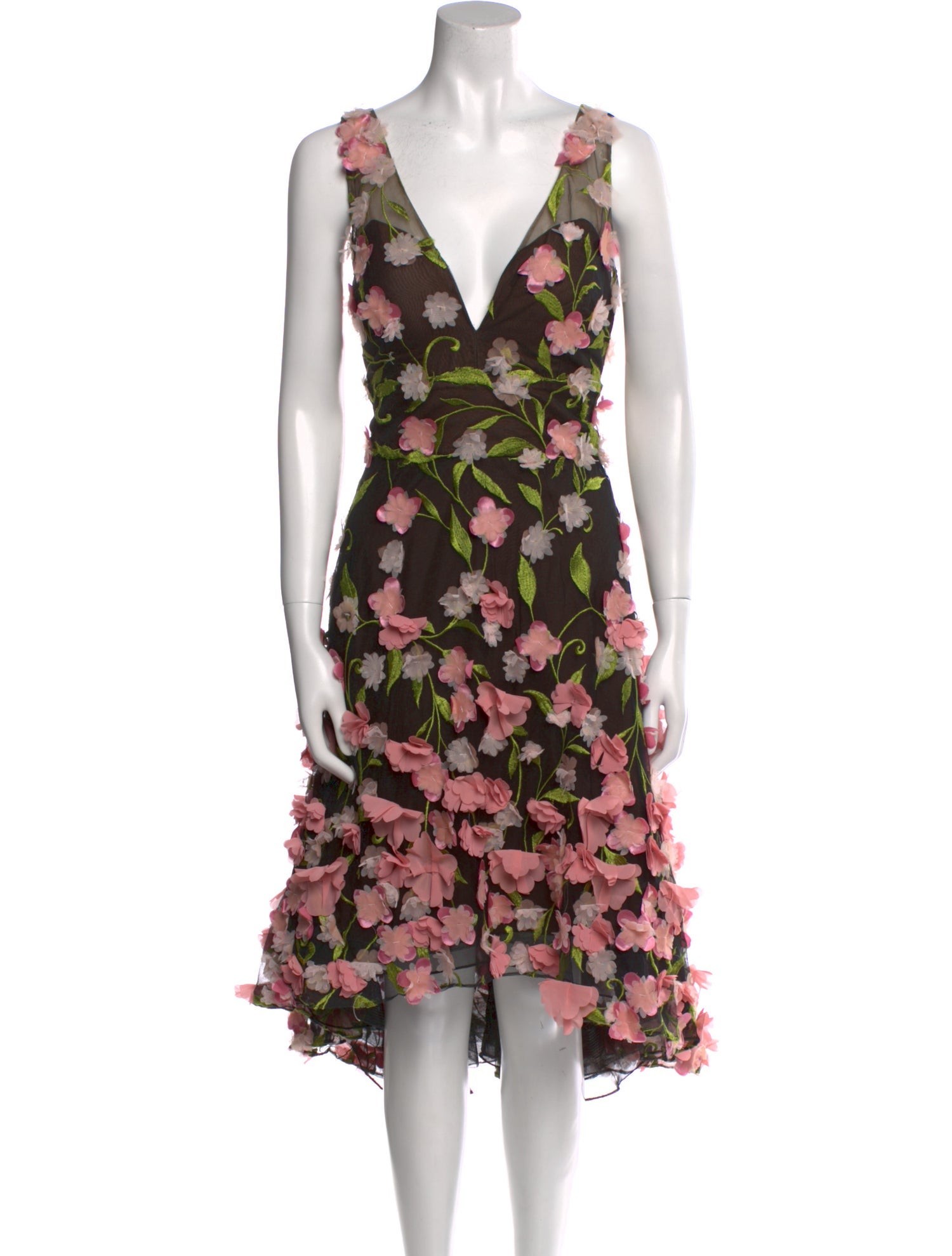 Marchesa Notte Floral Print Mini Dress