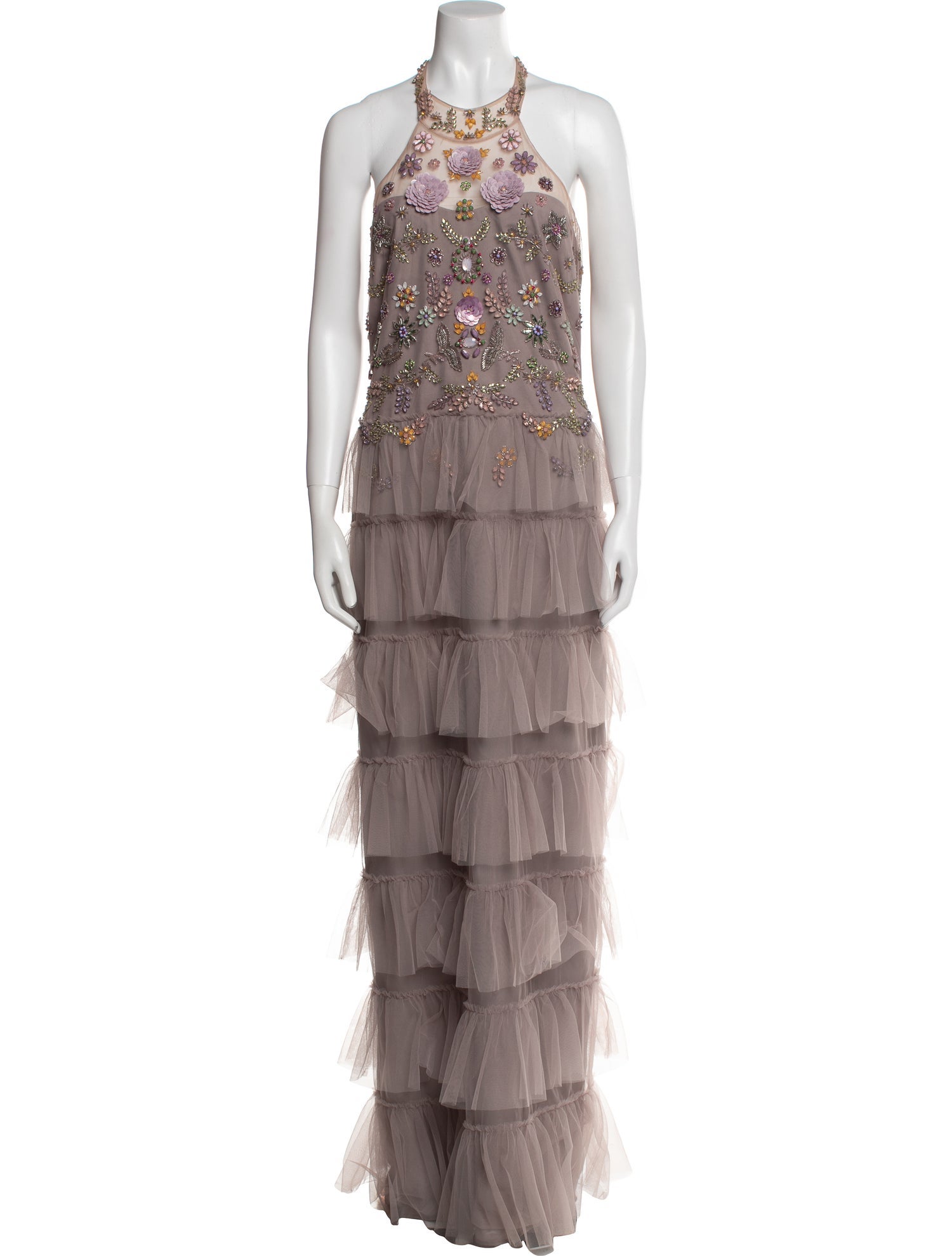 Marchesa Notte Printed Long Dress