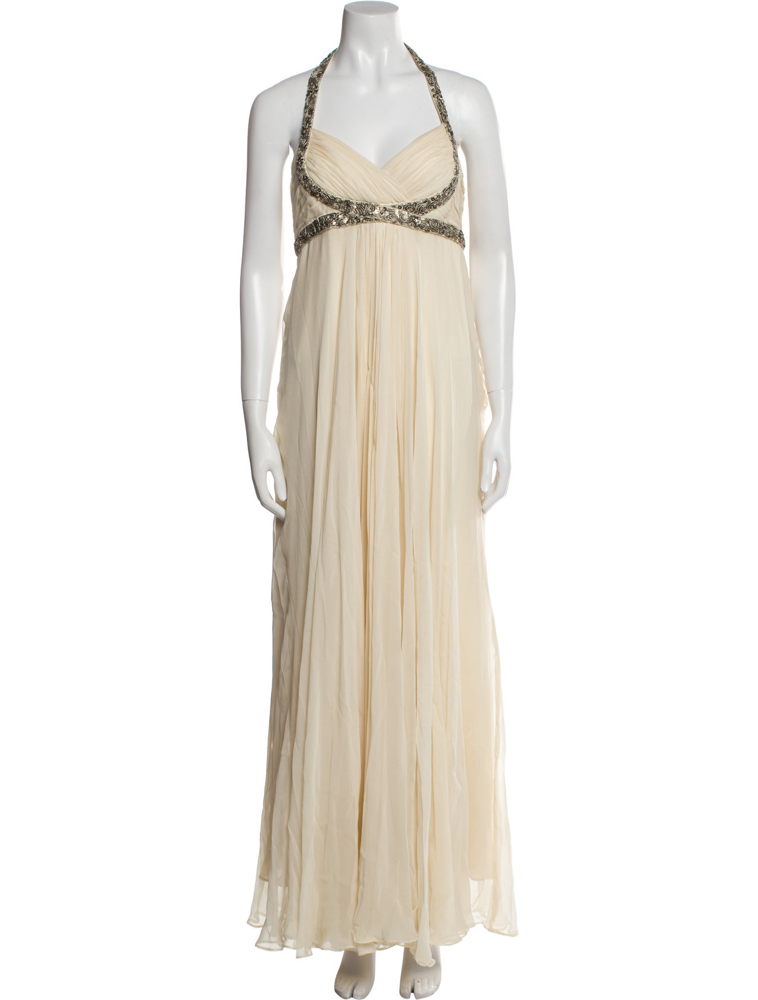 Marchesa Notte Silk Long Dress