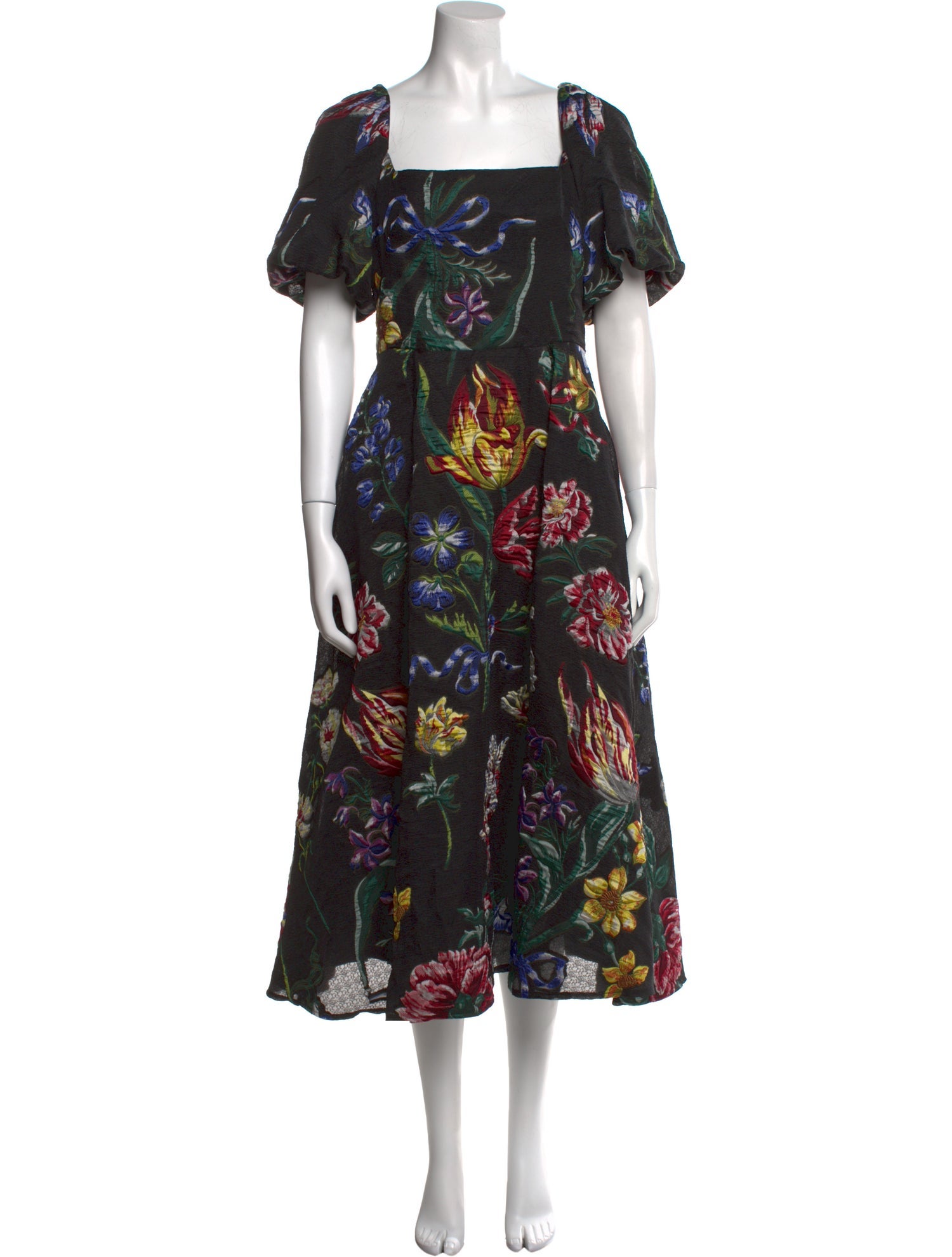 Marchesa Notte Floral Print Long Dress
