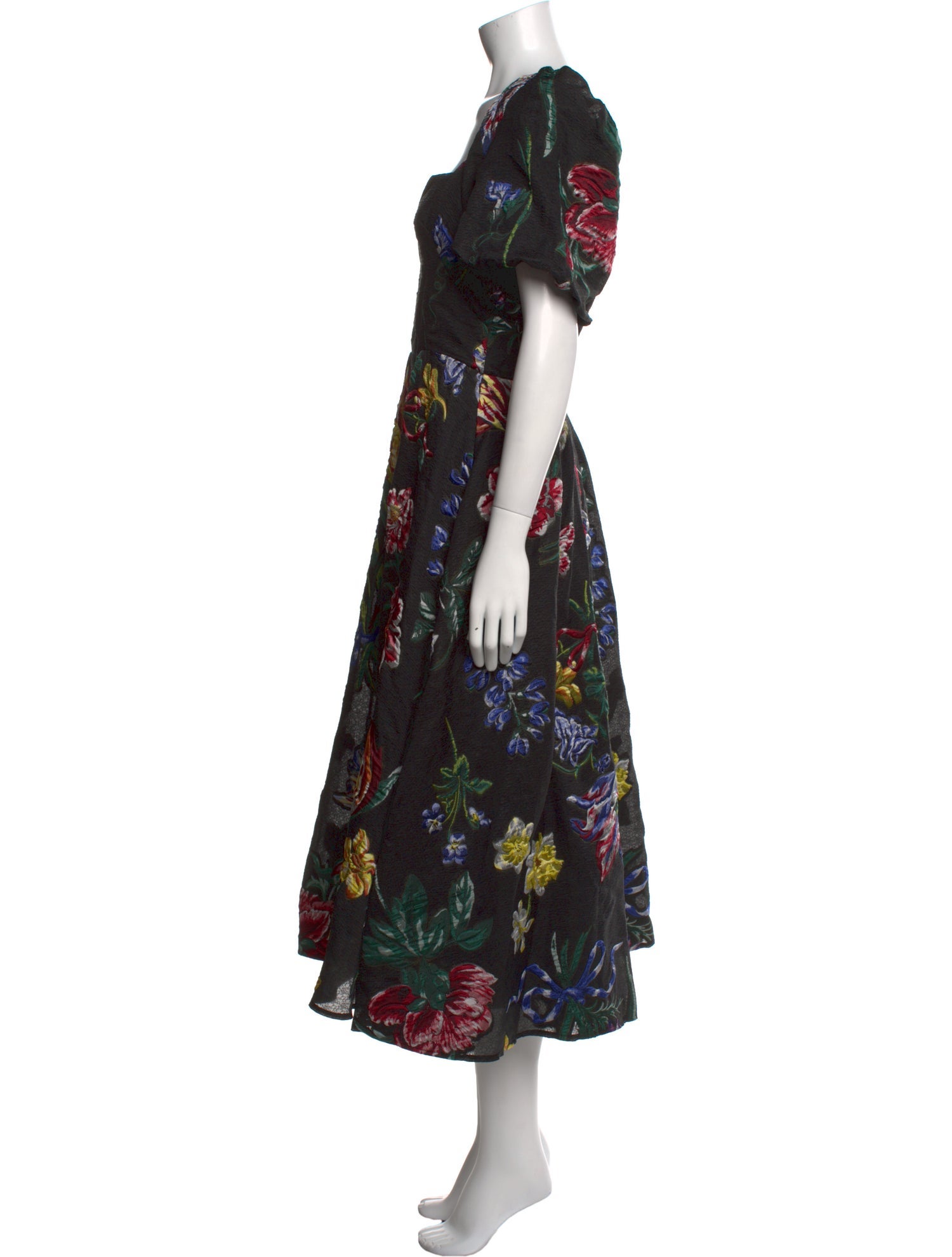 Marchesa Notte Floral Print Long Dress