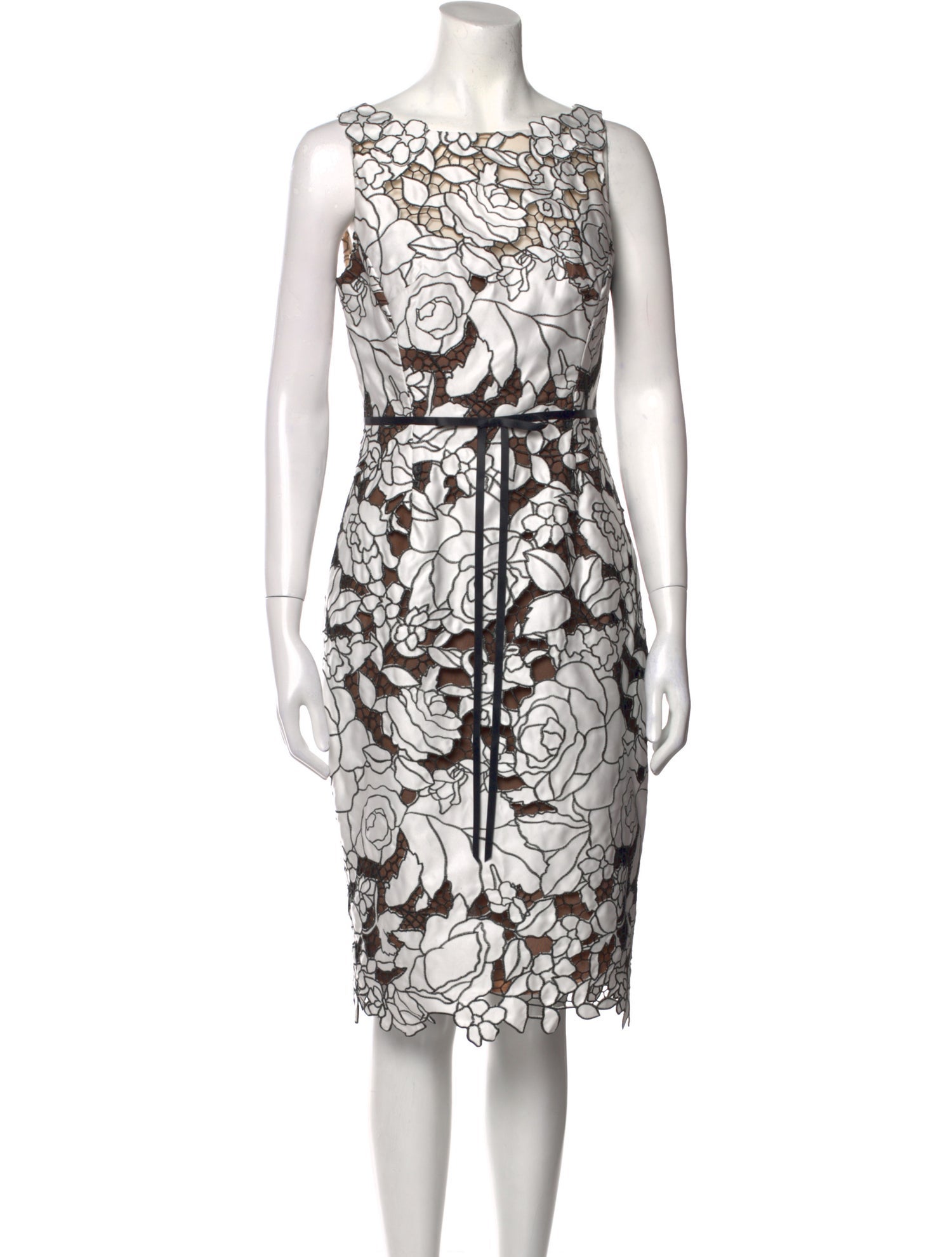 Marchesa Notte Floral Print Midi Length Dress w/ Tags