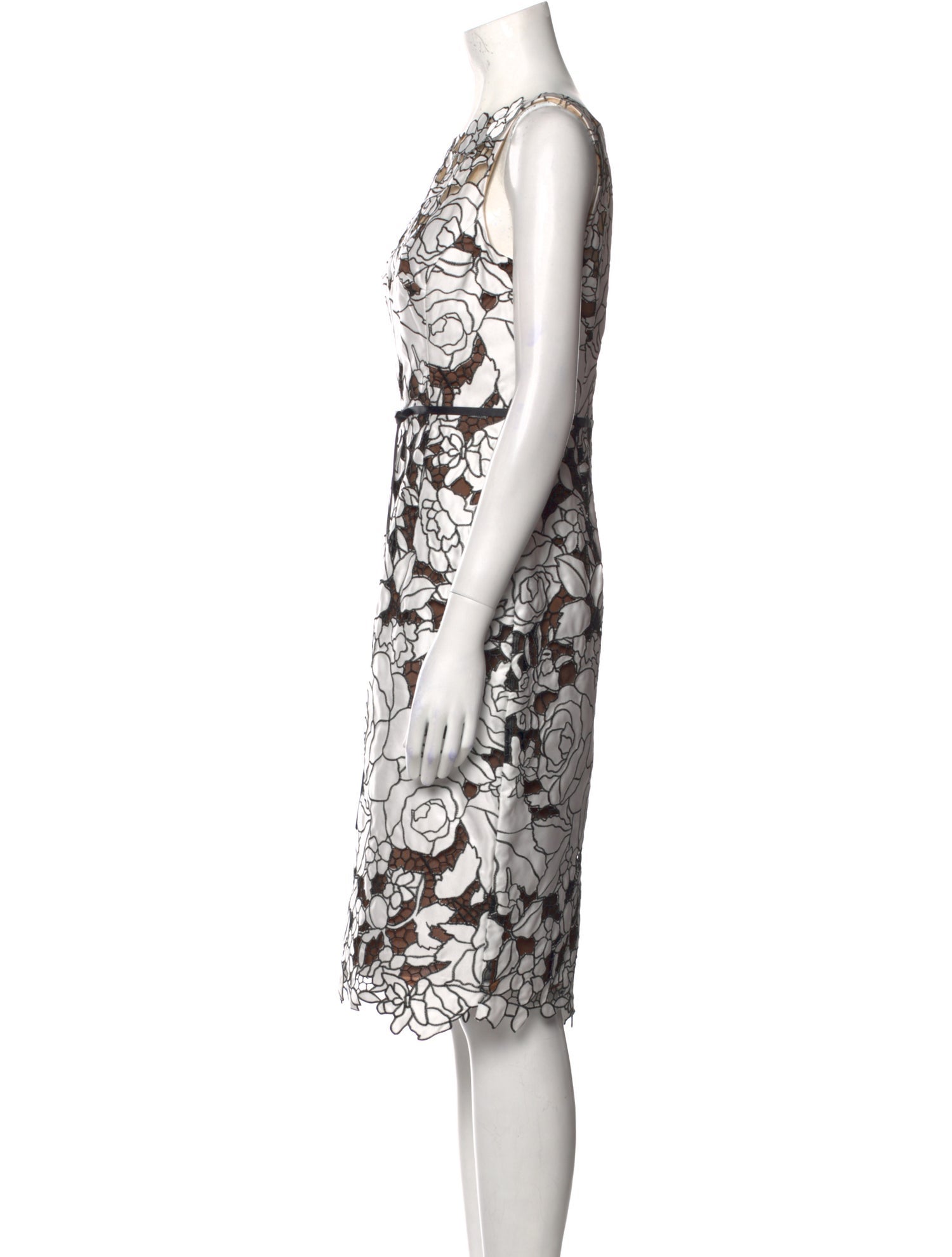 Marchesa Notte Floral Print Midi Length Dress w/ Tags