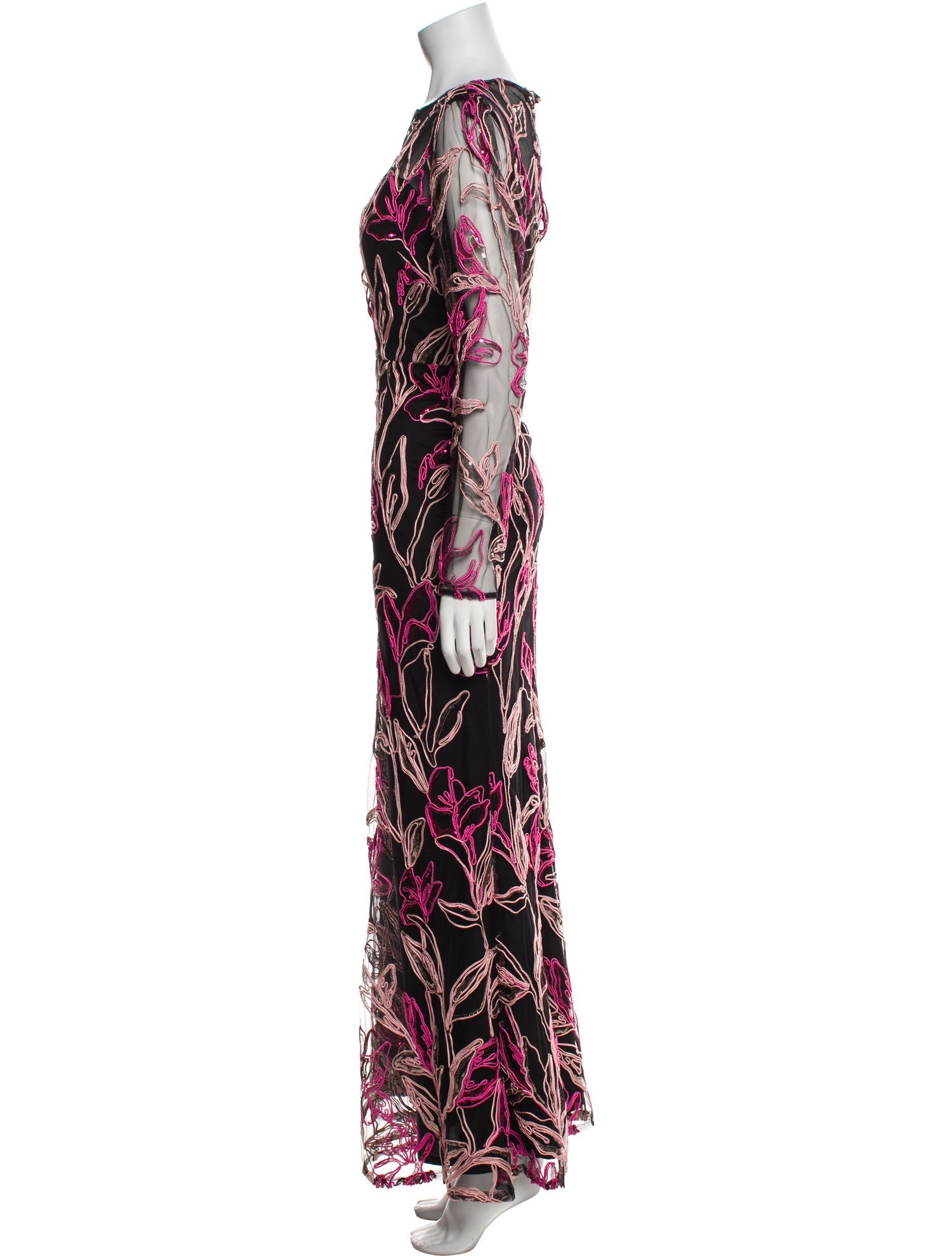 Marchesa Notte Printed Long Dress