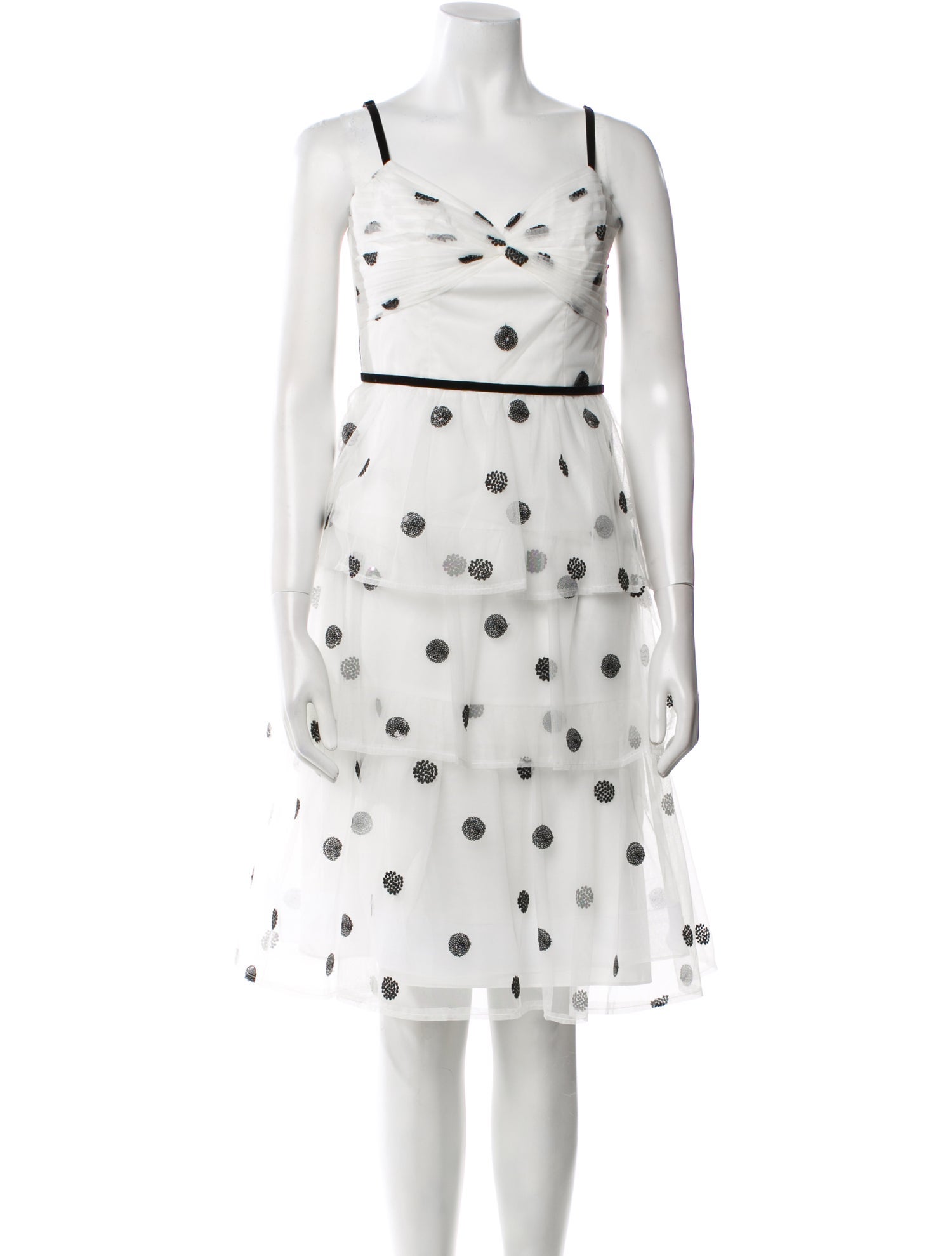 Marchesa Notte Polka Dot Print Knee-Length Dress w/ Tags