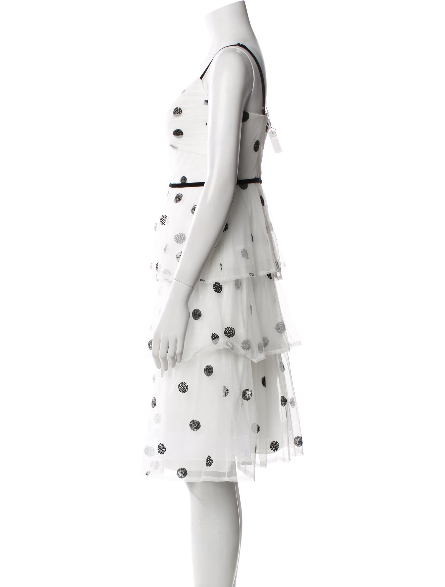 Marchesa Notte Polka Dot Print Knee-Length Dress w/ Tags