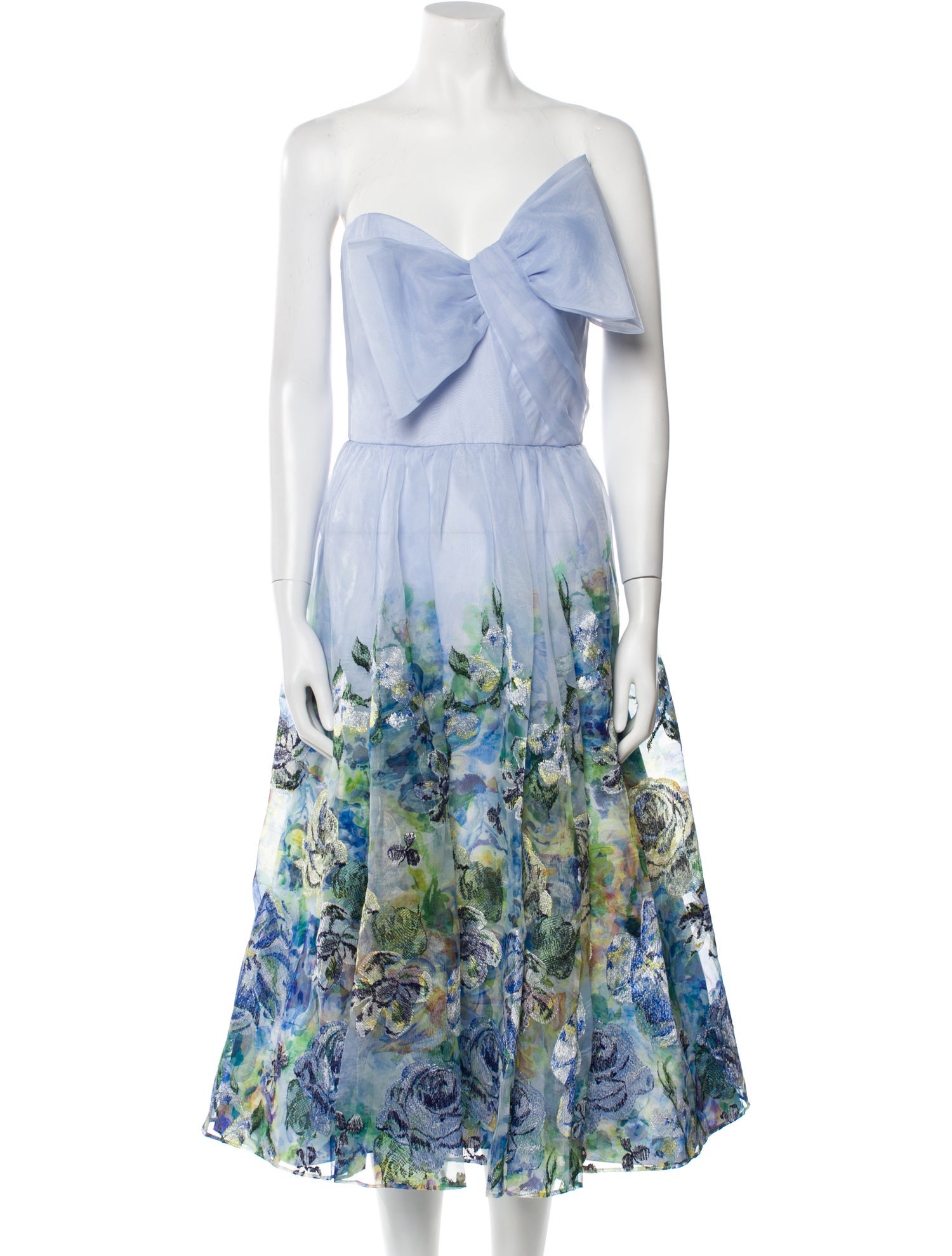 Marchesa Notte Printed Knee-Length Dress w/ Tags