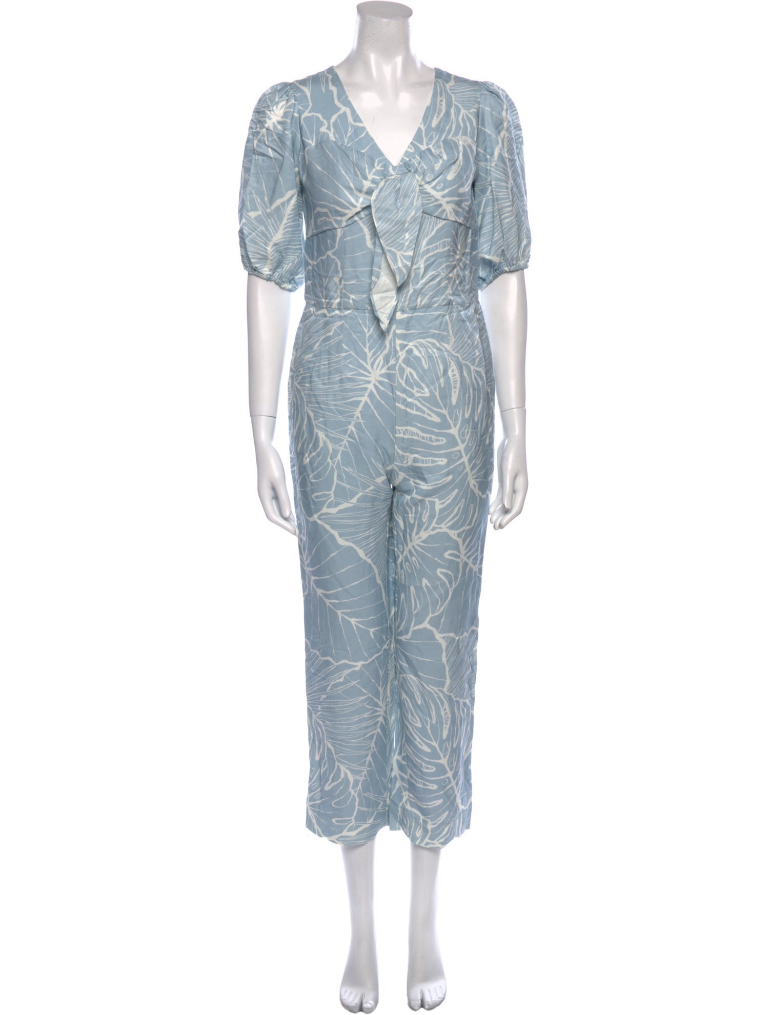 Marchesa Notte Printed V-Neck Jumpsuit