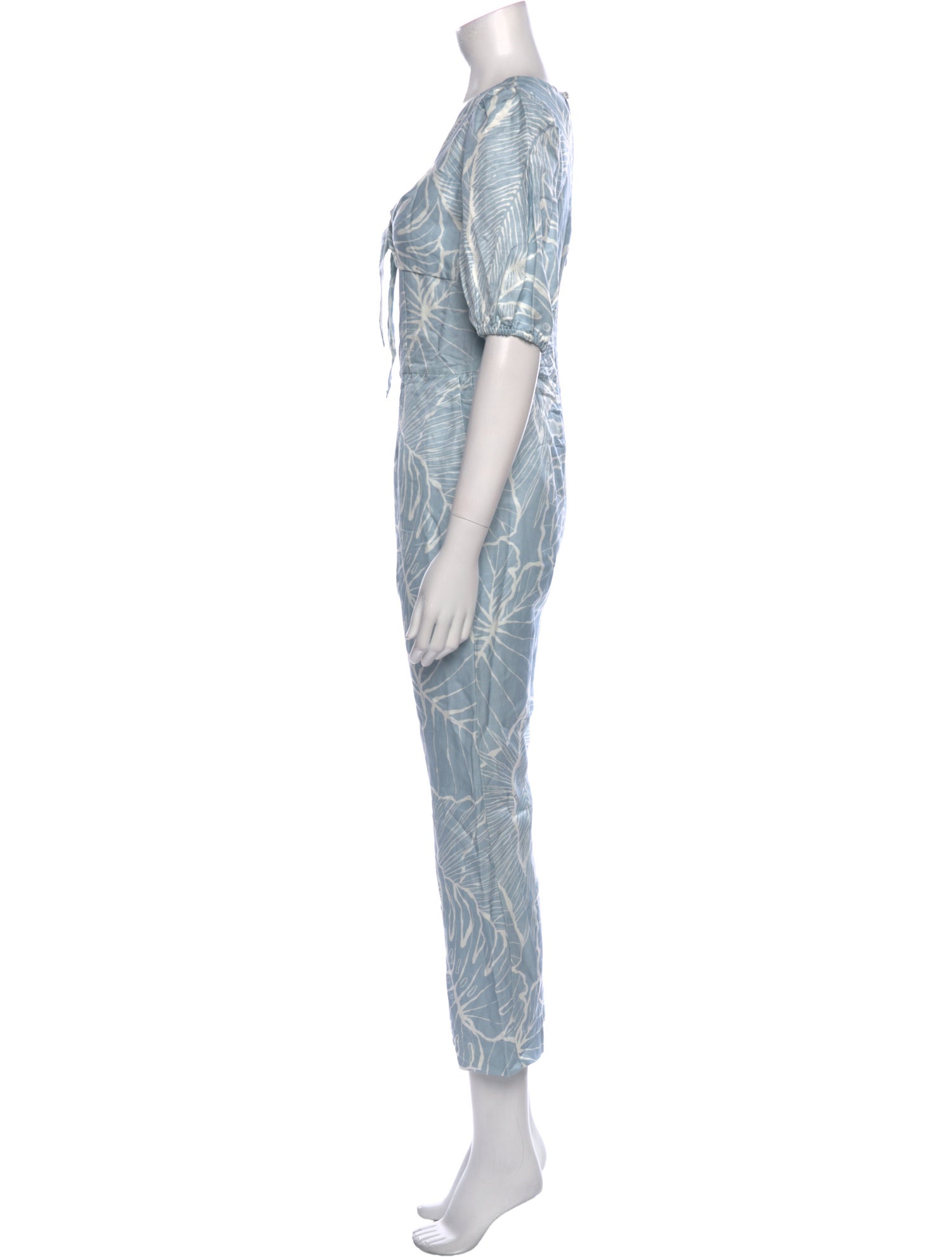 Marchesa Notte Printed V-Neck Jumpsuit