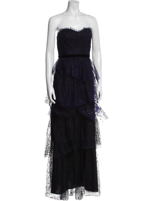 Marchesa Notte Strapless Long Dress