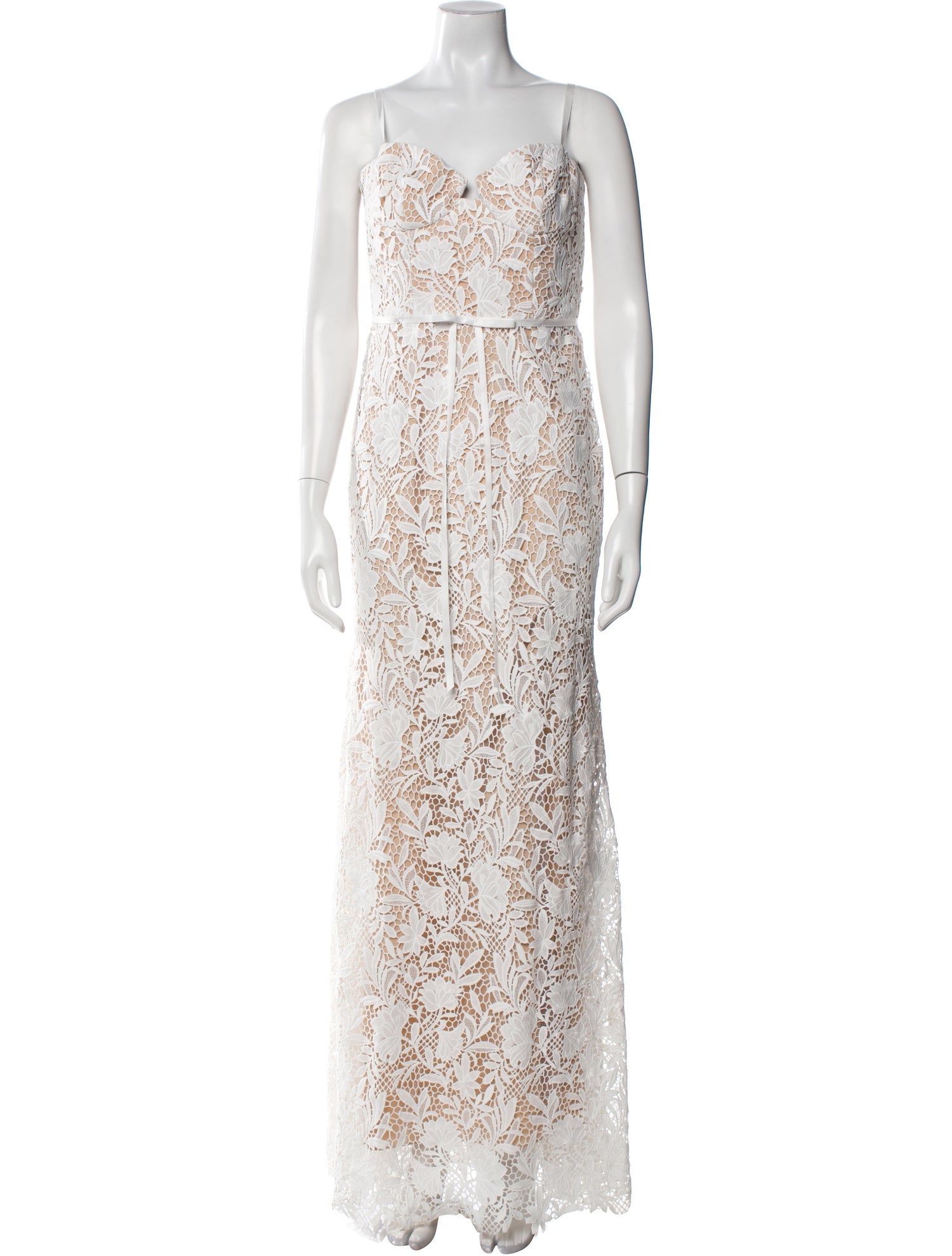 Marchesa Notte Lace Pattern Long Dress