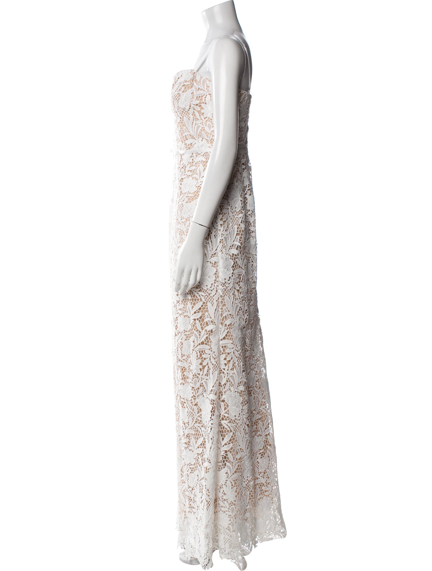 Marchesa Notte Lace Pattern Long Dress