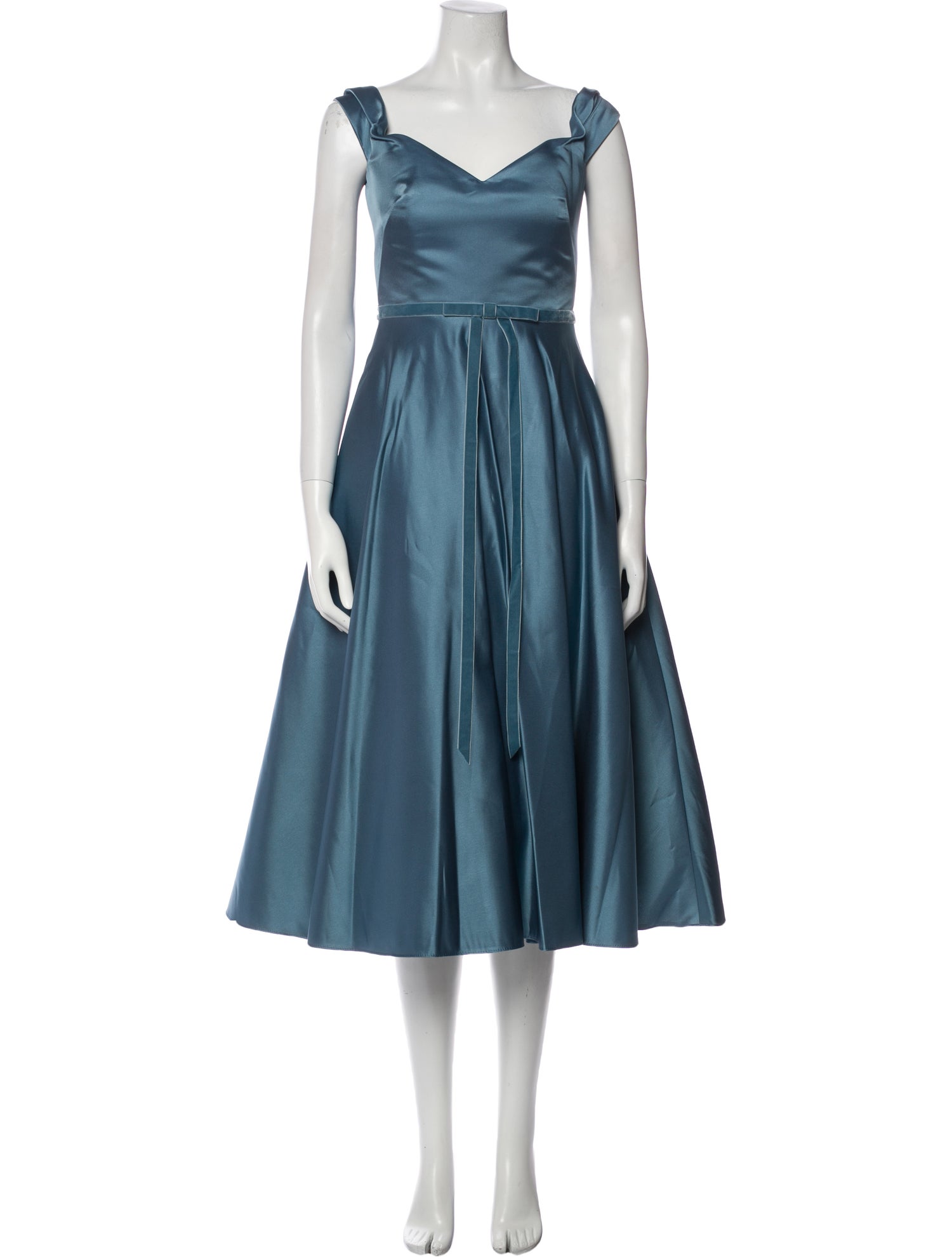 Marchesa Notte V-Neck Midi Length Dress