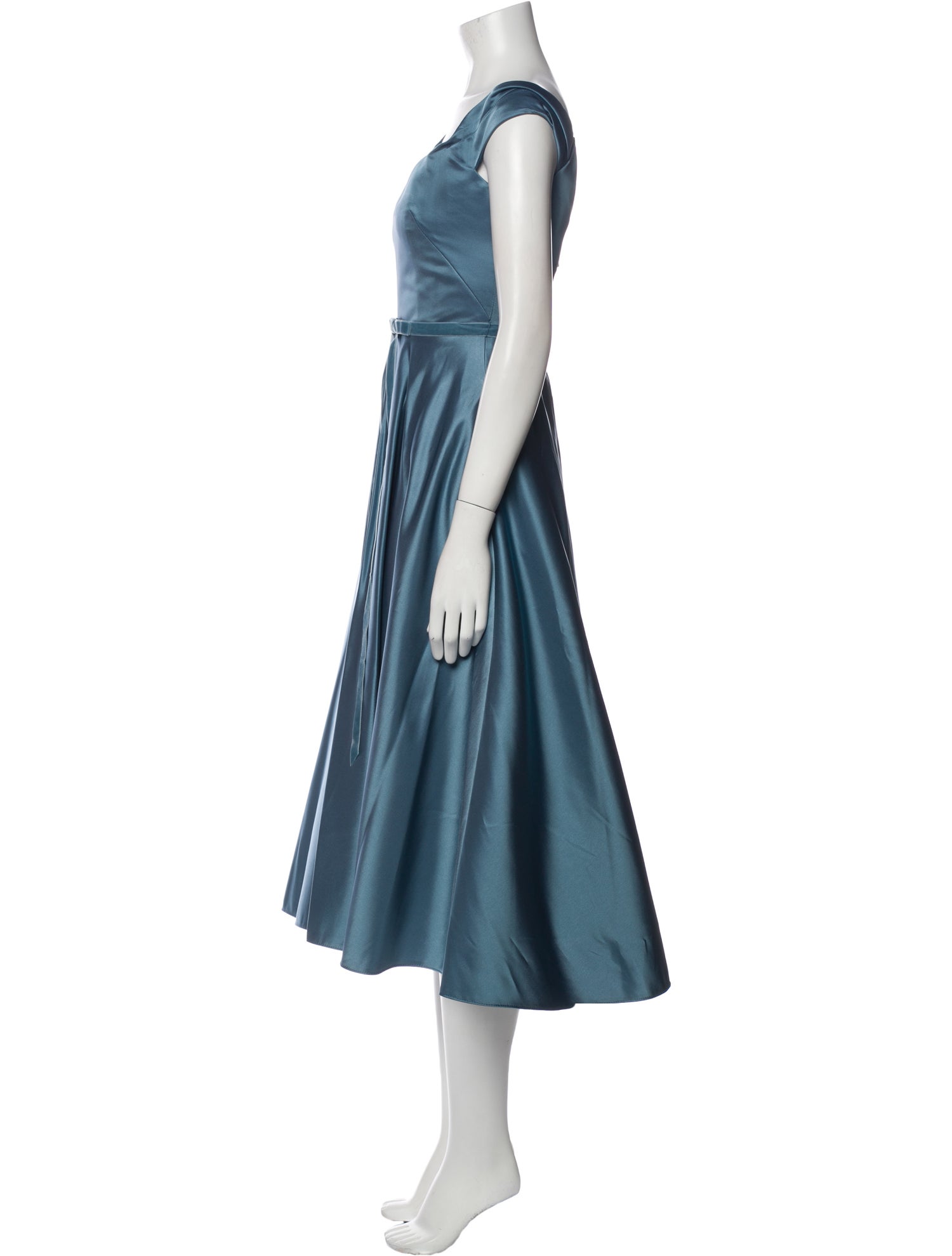 Marchesa Notte V-Neck Midi Length Dress