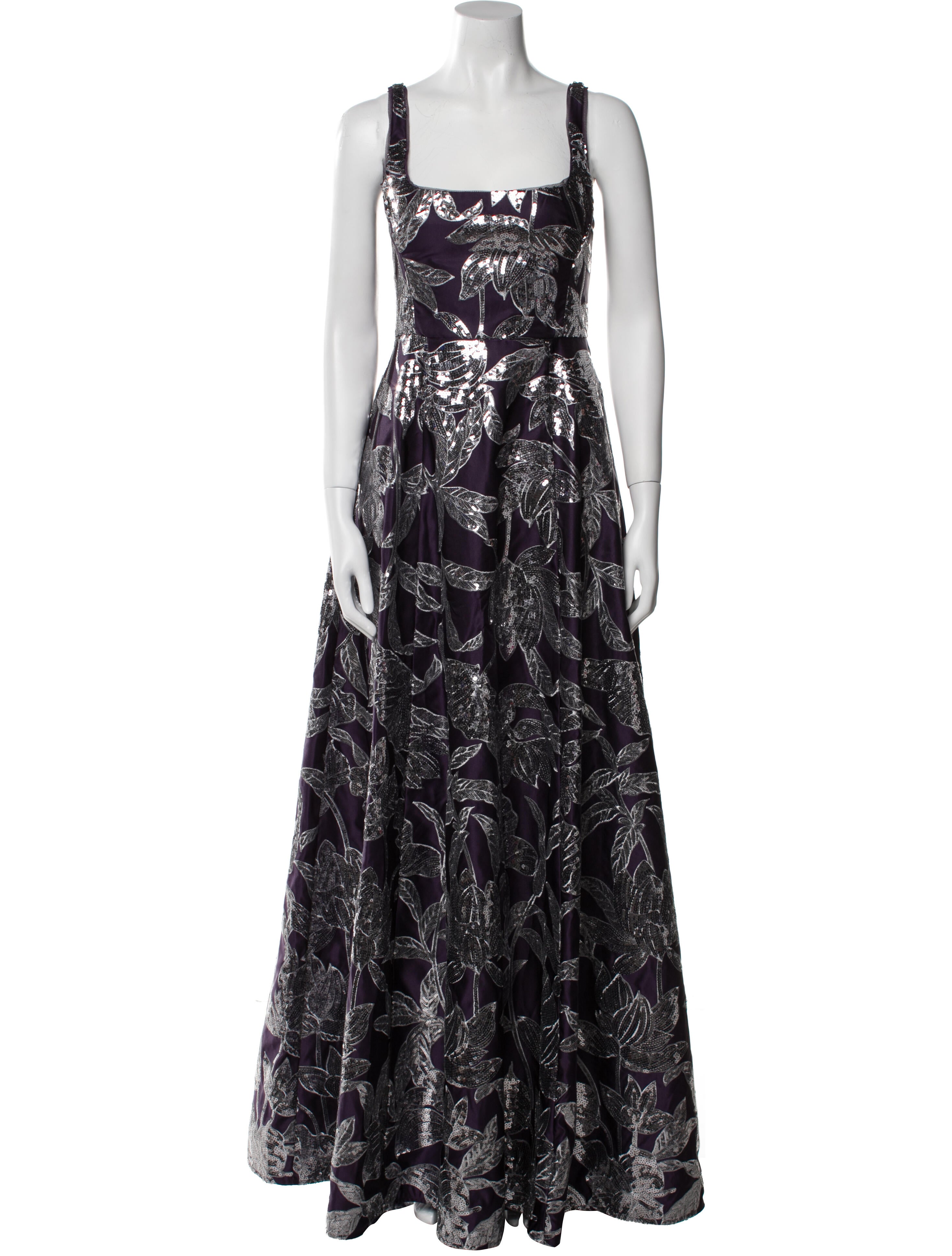 Marchesa Notte Floral Print Long Dress