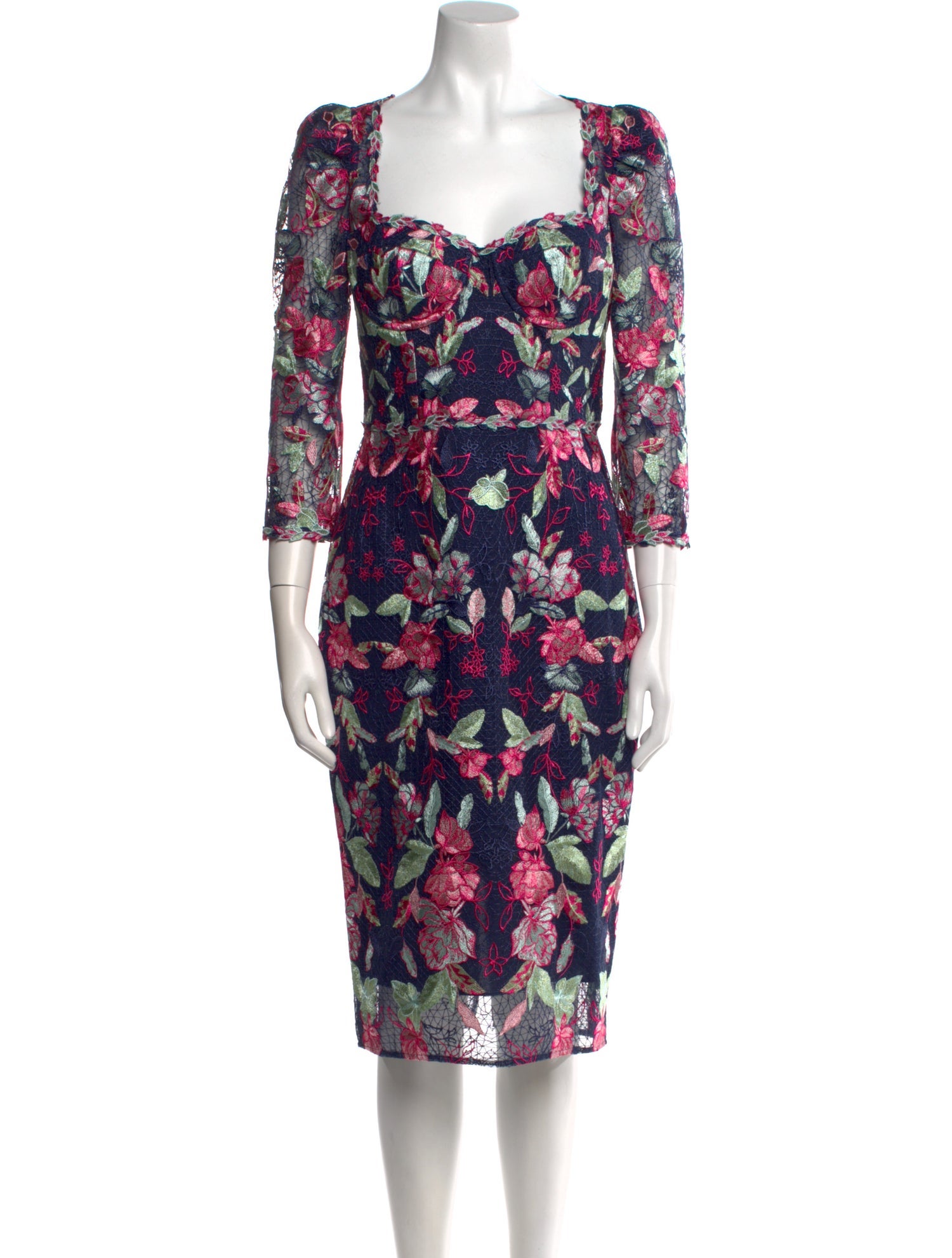 Marchesa Notte Nylon Midi Length Dress