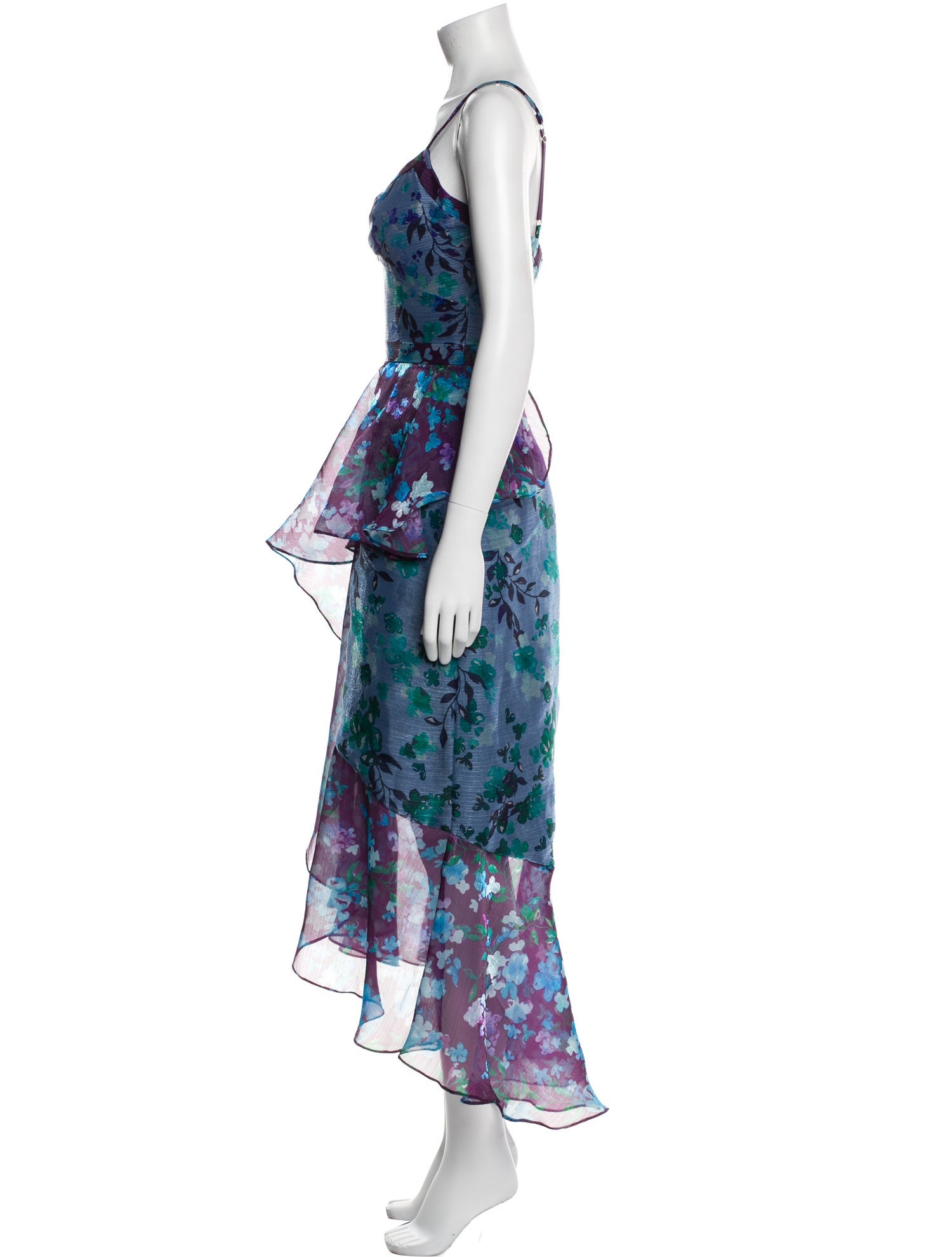 Marchesa Notte Floral Print Long Dress