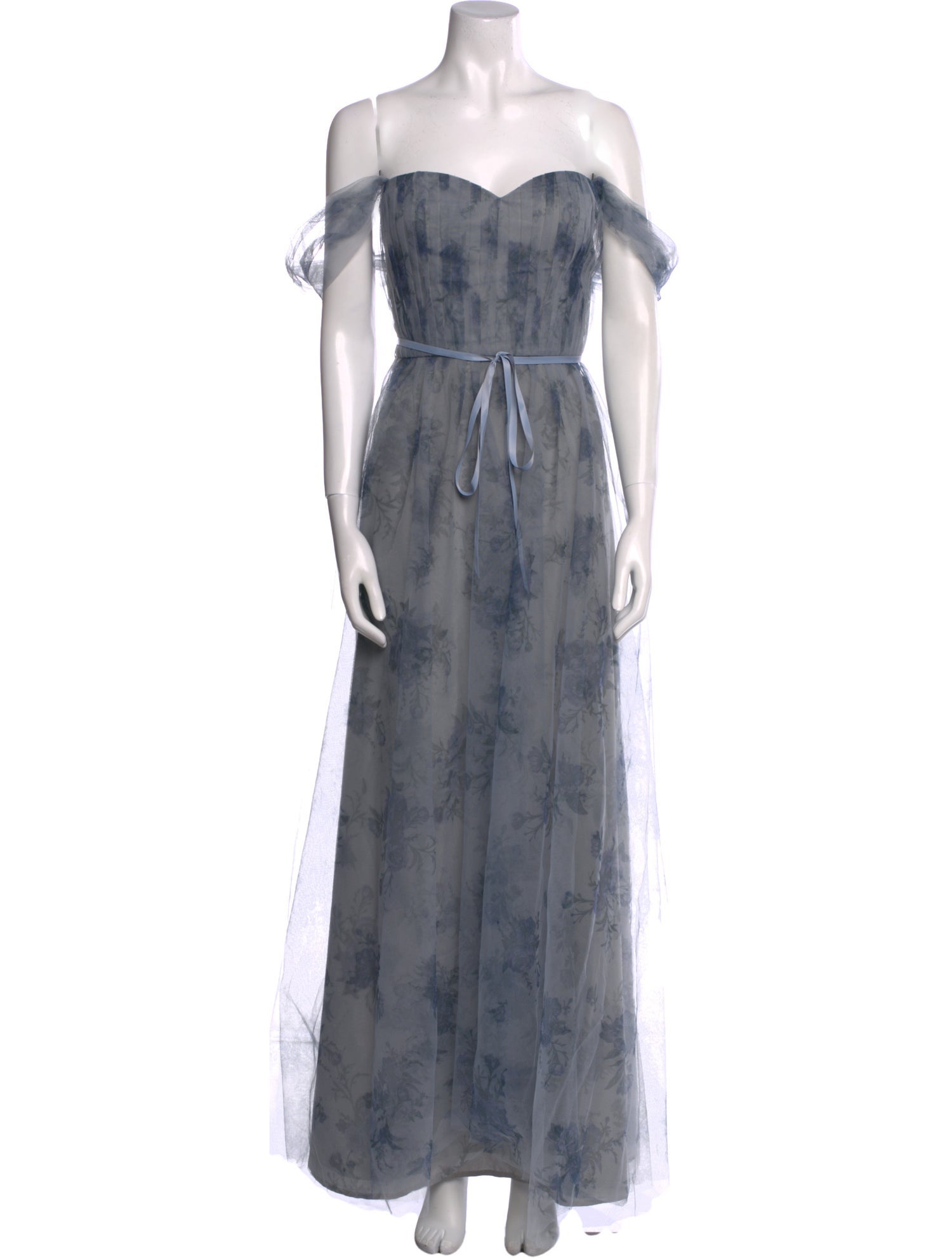 Marchesa Notte Floral Print Long Dress