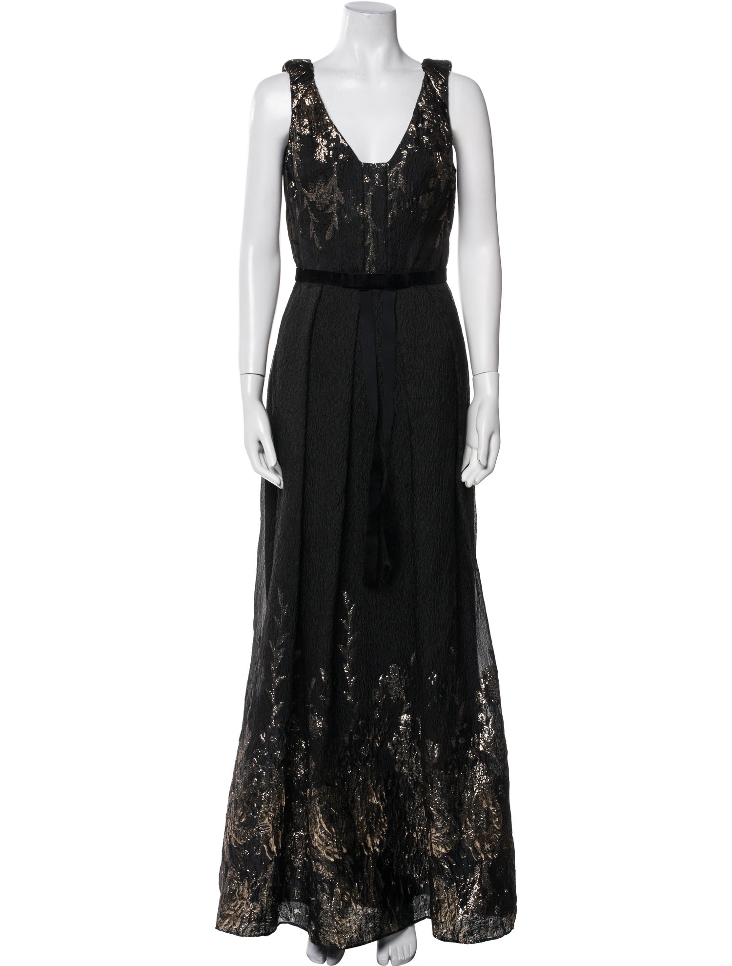 Marchesa Notte Lace Pattern Long Dress