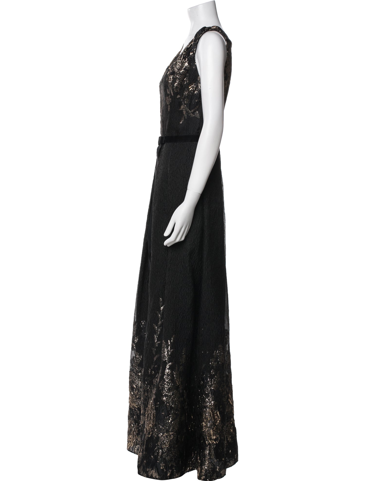 Marchesa Notte Lace Pattern Long Dress