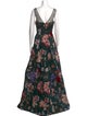 Marchesa Notte Floral Print Long Dress