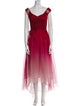 Marchesa Notte V-Neck Long Dress
