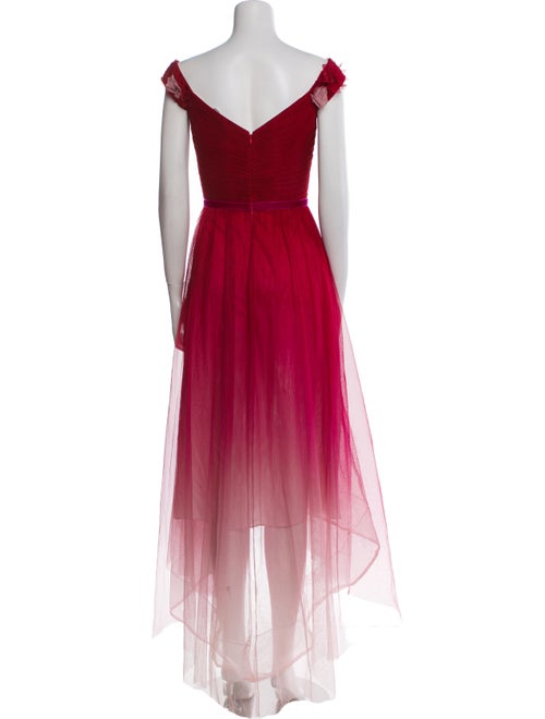 Marchesa Notte V-Neck Long Dress