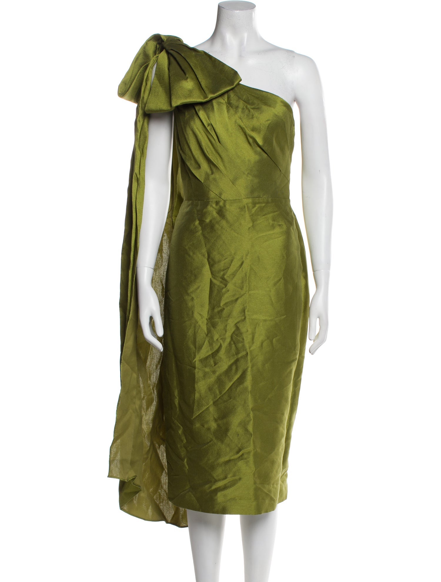 Marchesa Notte One-Shoulder Midi Length Dress w/ Tags