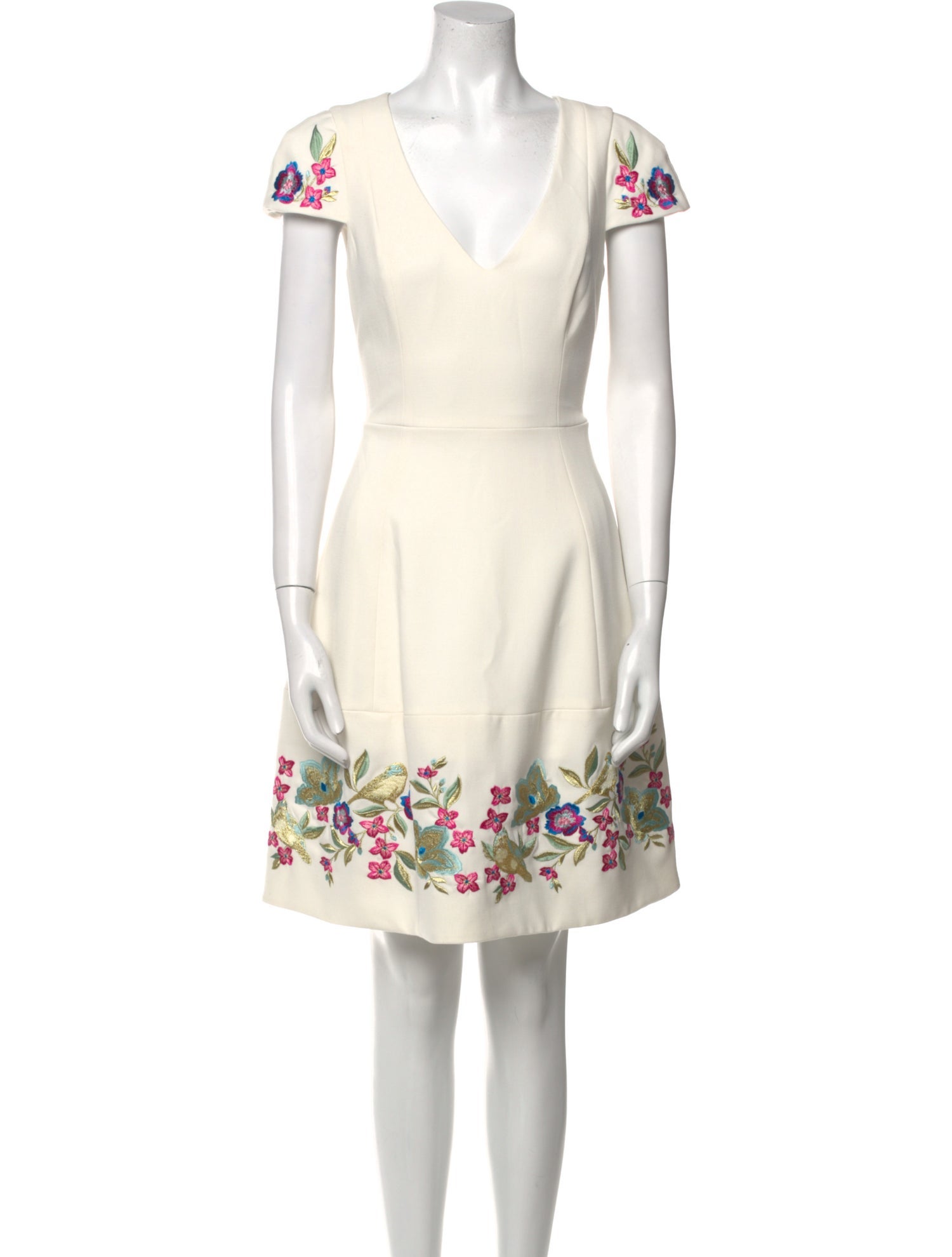 Marchesa Notte Patterned Mini Dress