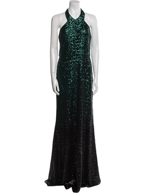 Marchesa Notte Halterneck Long Dress