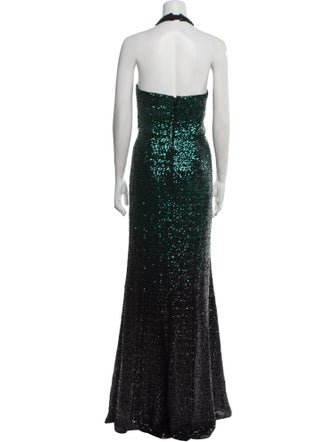 Marchesa Notte Halterneck Long Dress
