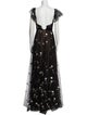 Marchesa Notte Lace Pattern Long Dress