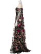 Marchesa Notte Floral Print Long Dress
