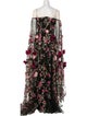 Marchesa Notte Floral Print Long Dress