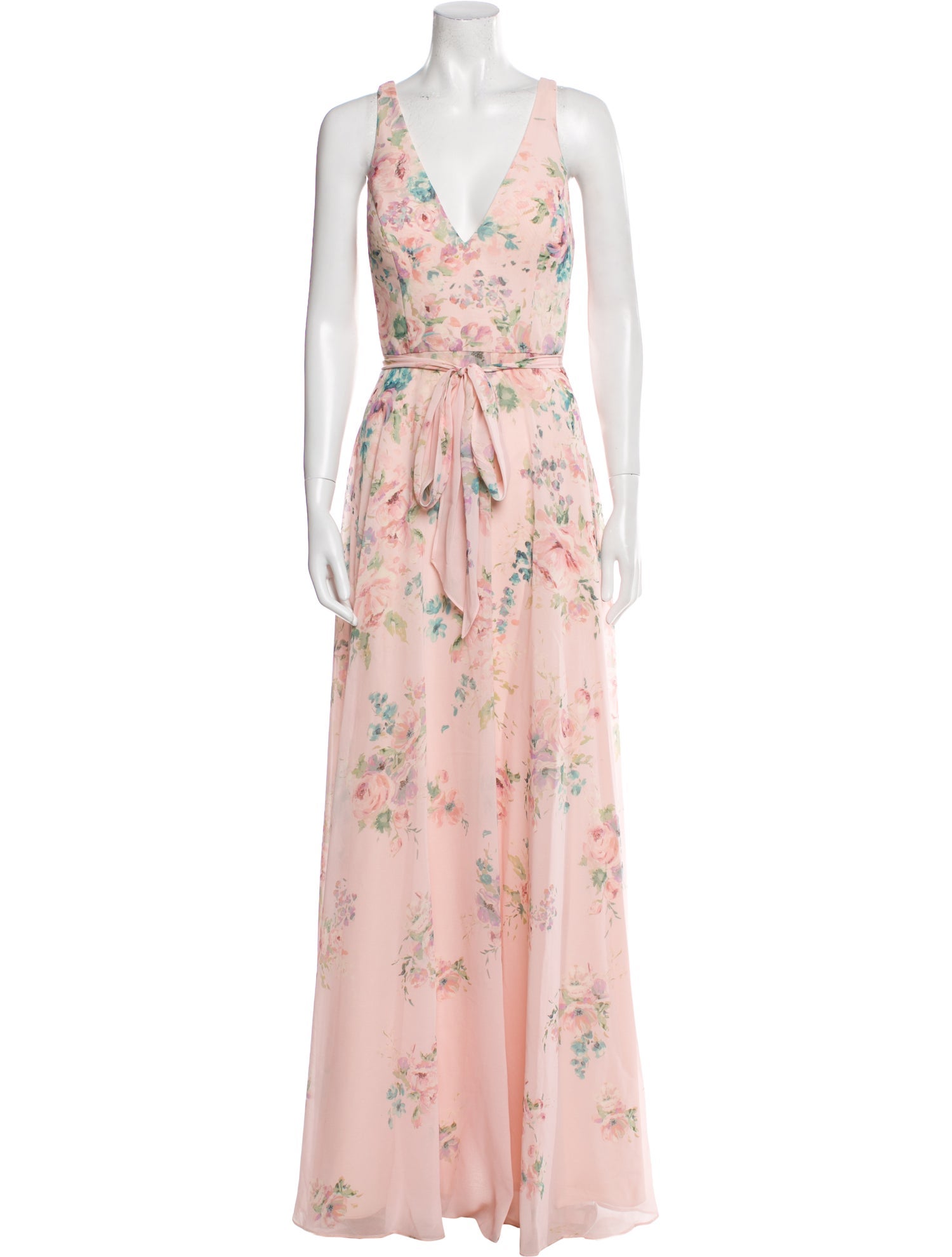 Marchesa Notte Floral Print Long Dress