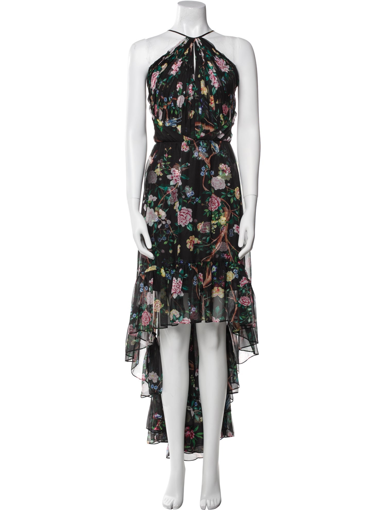 Marchesa Notte Floral Print Long Dress