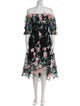 Marchesa Notte Floral Print Midi Length Dress