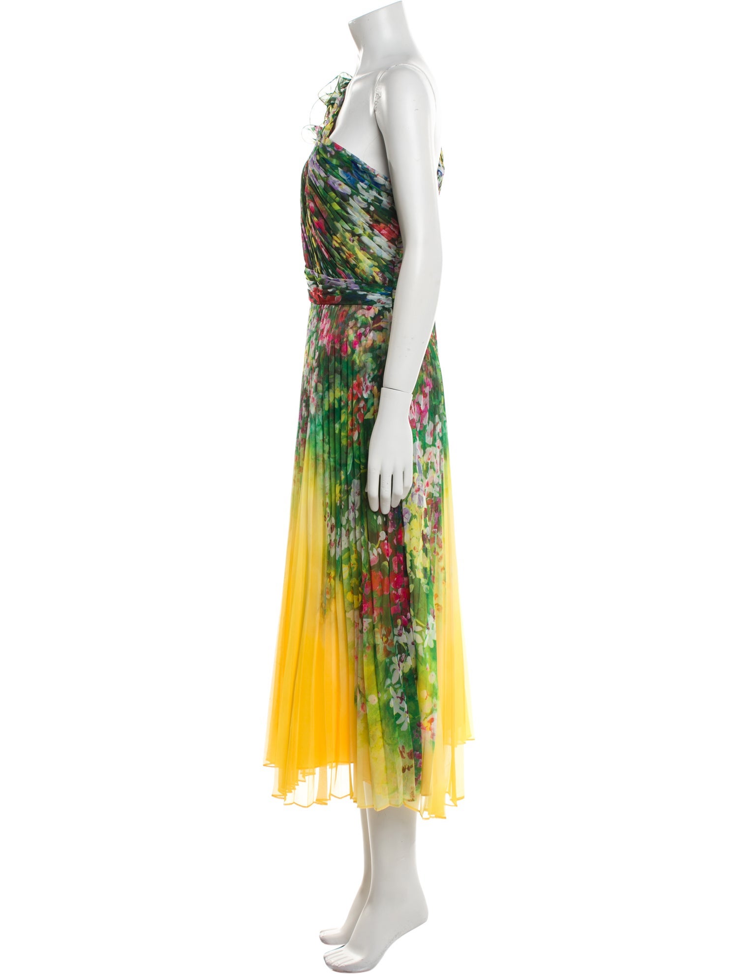 Marchesa Notte Printed Long Dress